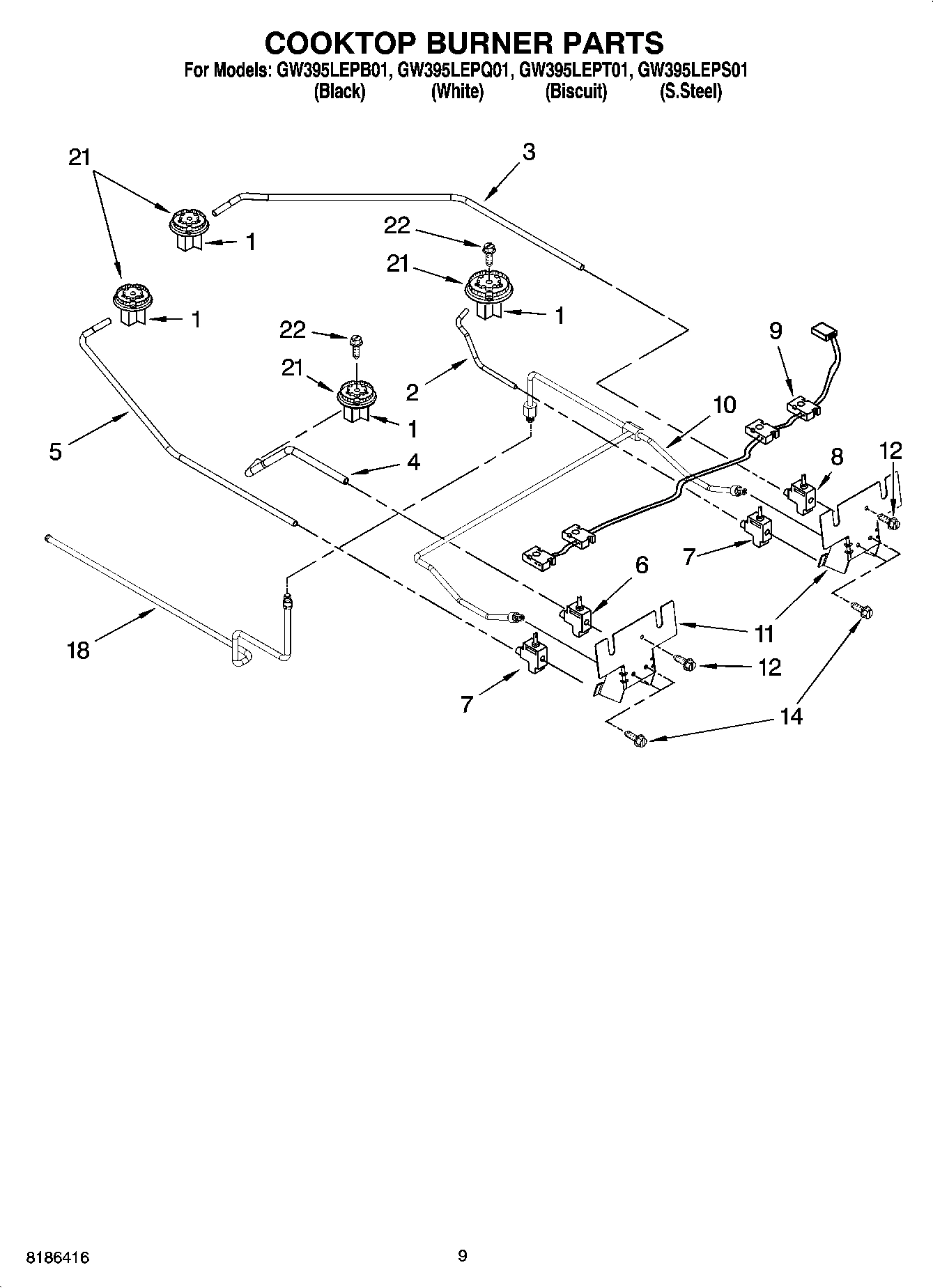 07 - COOKTOP BURNER PARTS, OPTIONAL PARTS