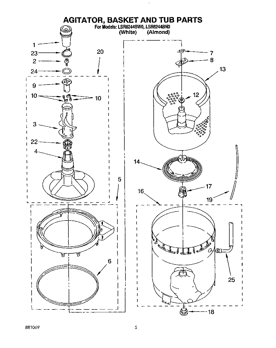 04 - AGITATOR, BASKET AND TUB