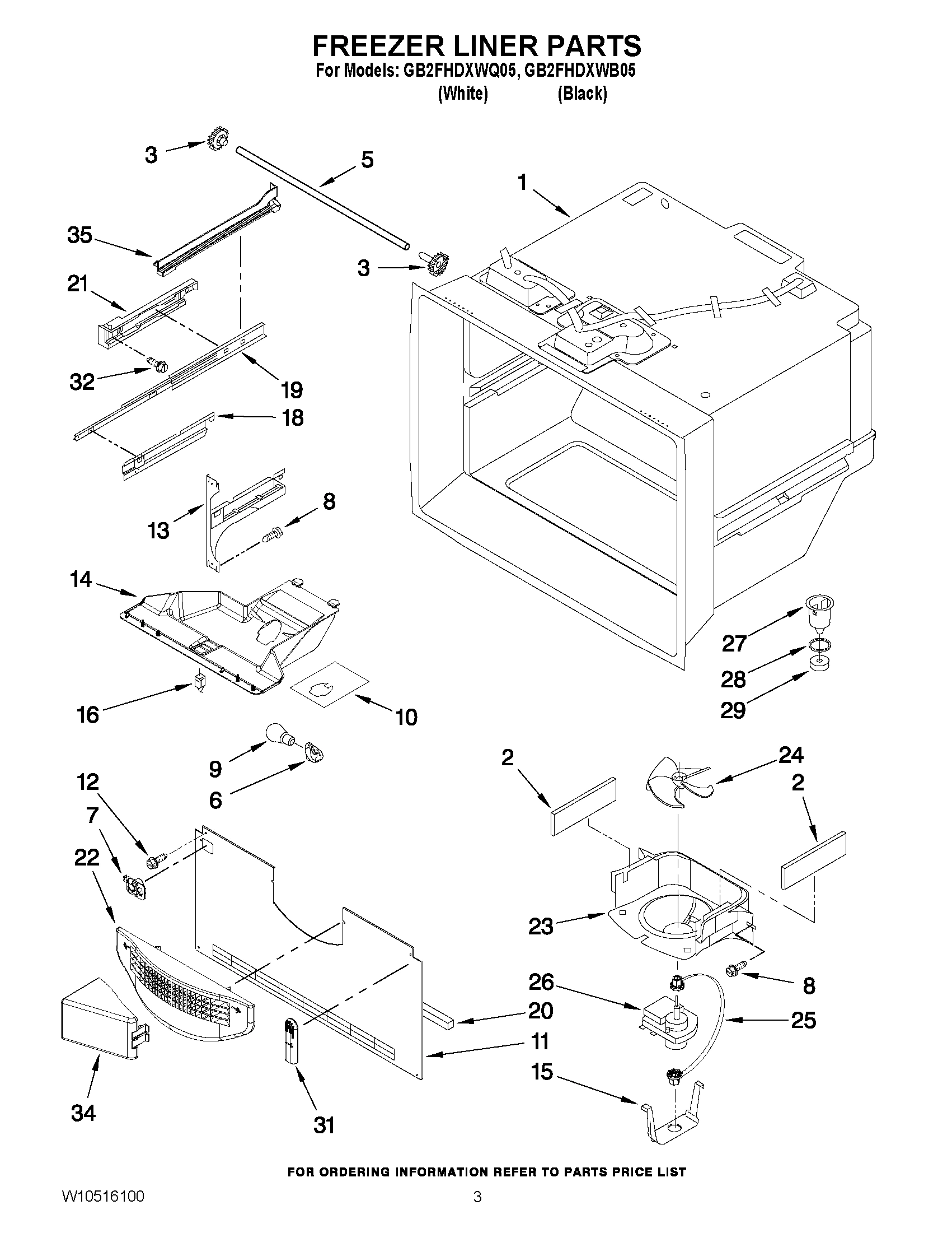 02 - FREEZER LINER PARTS