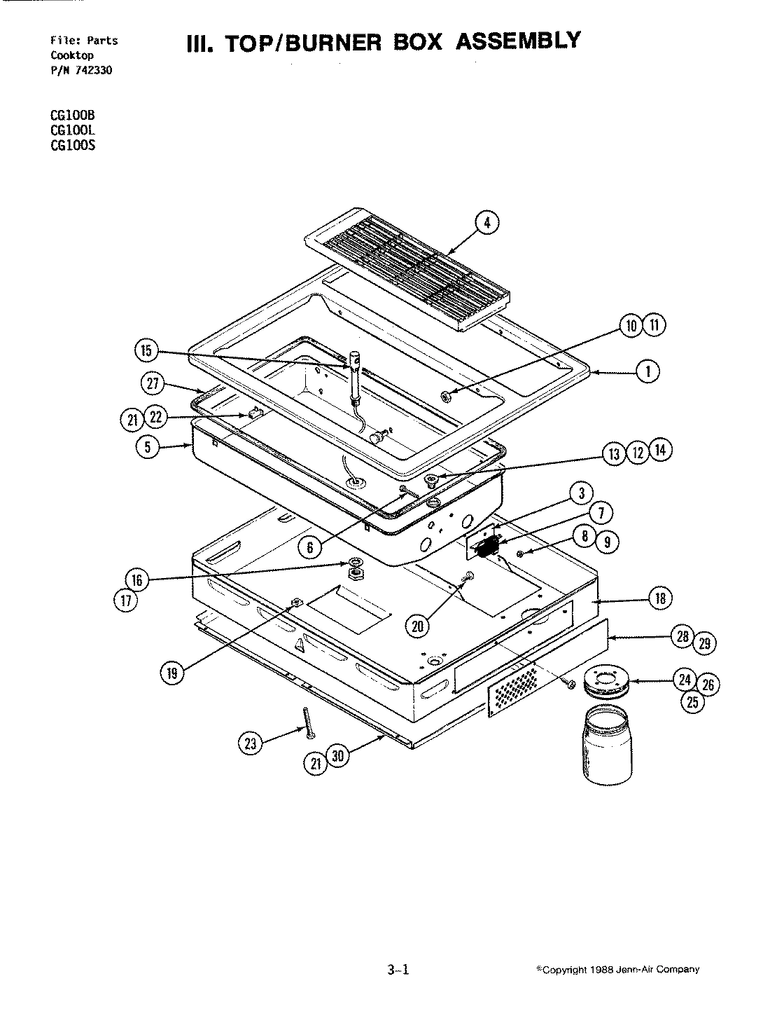 04 - TOP/BURNER BOX ASSEMBLY