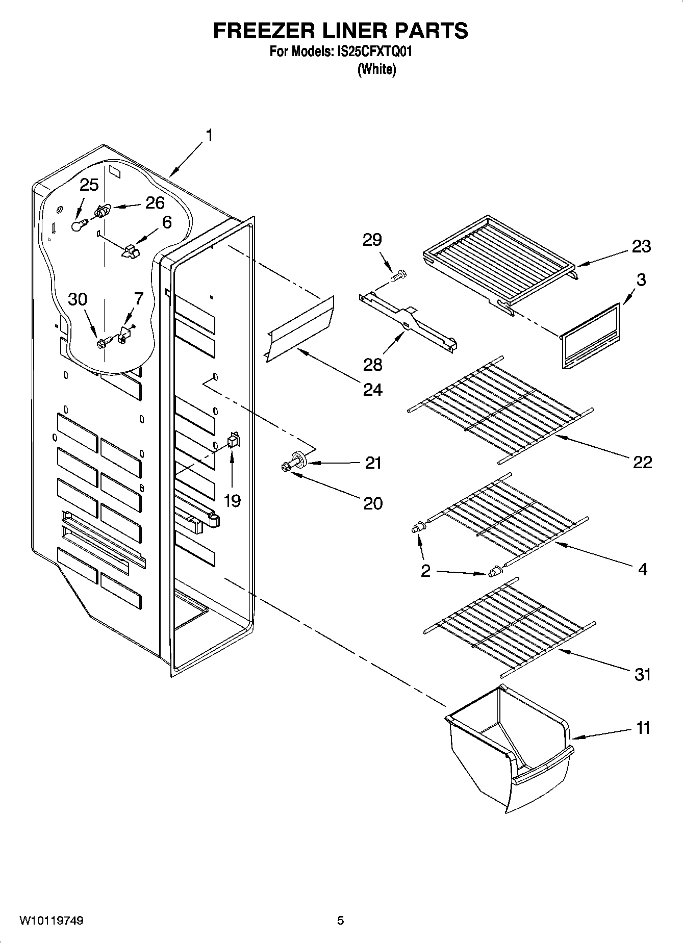 04 - FREEZER LINER PARTS