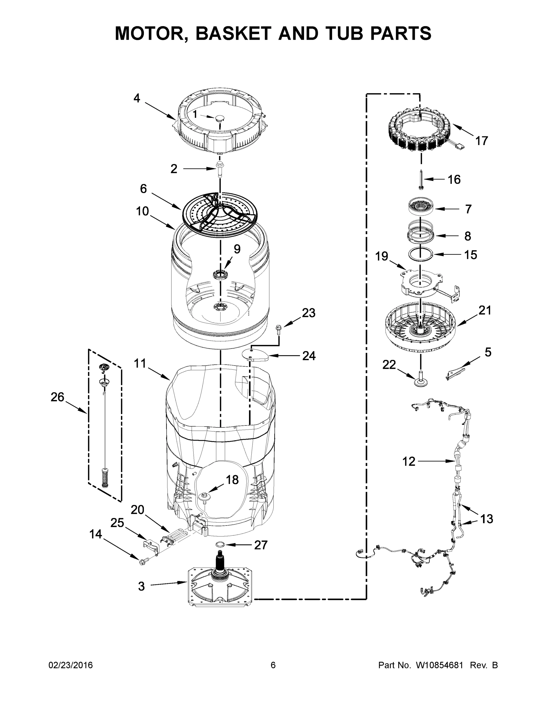 04 - MOTOR, BASKET AND TUB PARTS