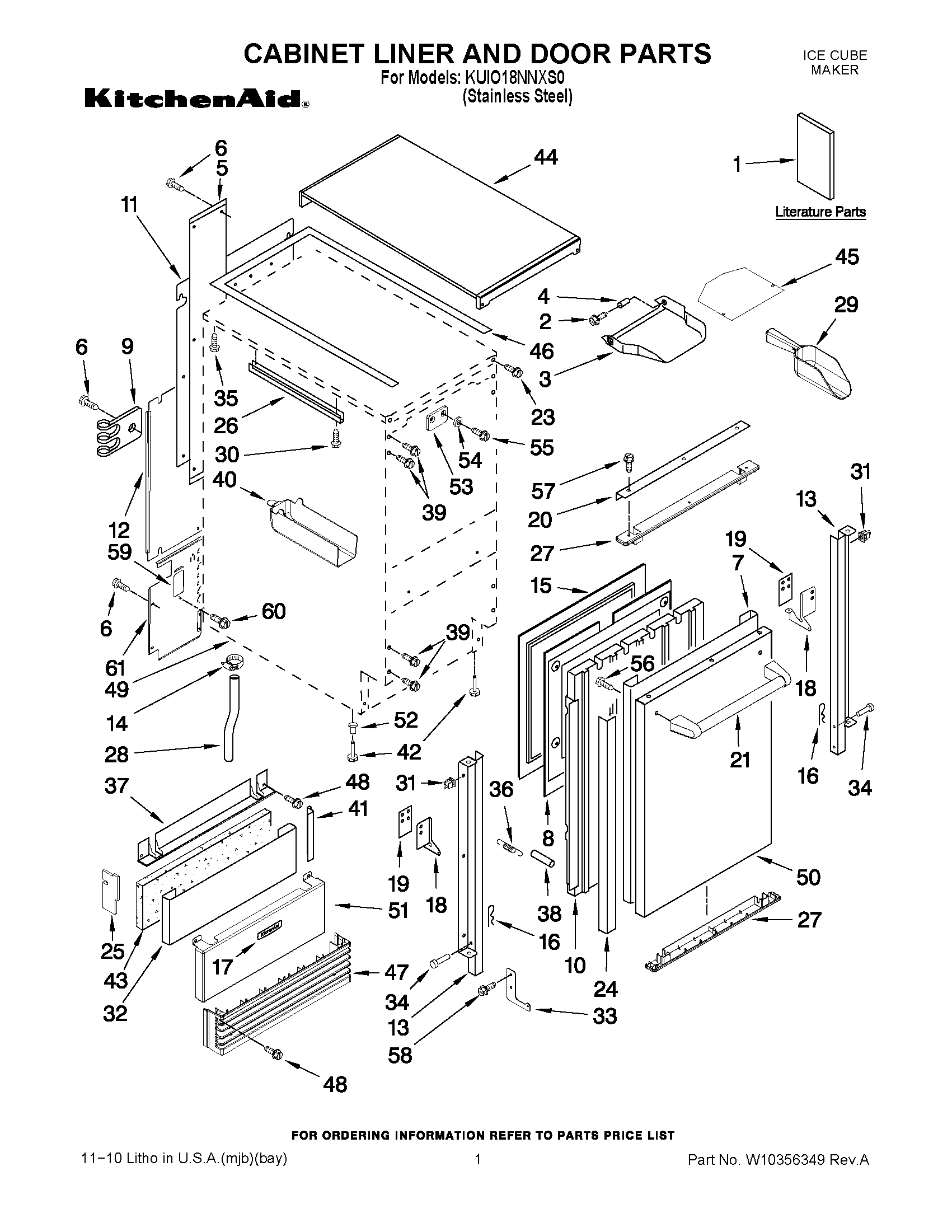 01 - CABINET LINER AND DOOR PARTS