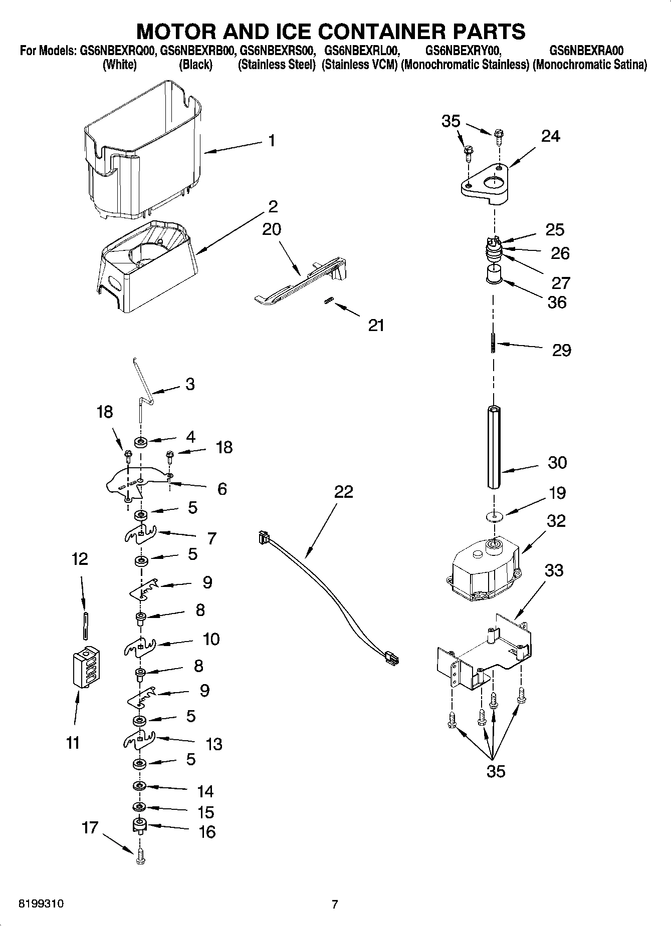 05 - MOTOR AND ICE CONTAINER PARTS