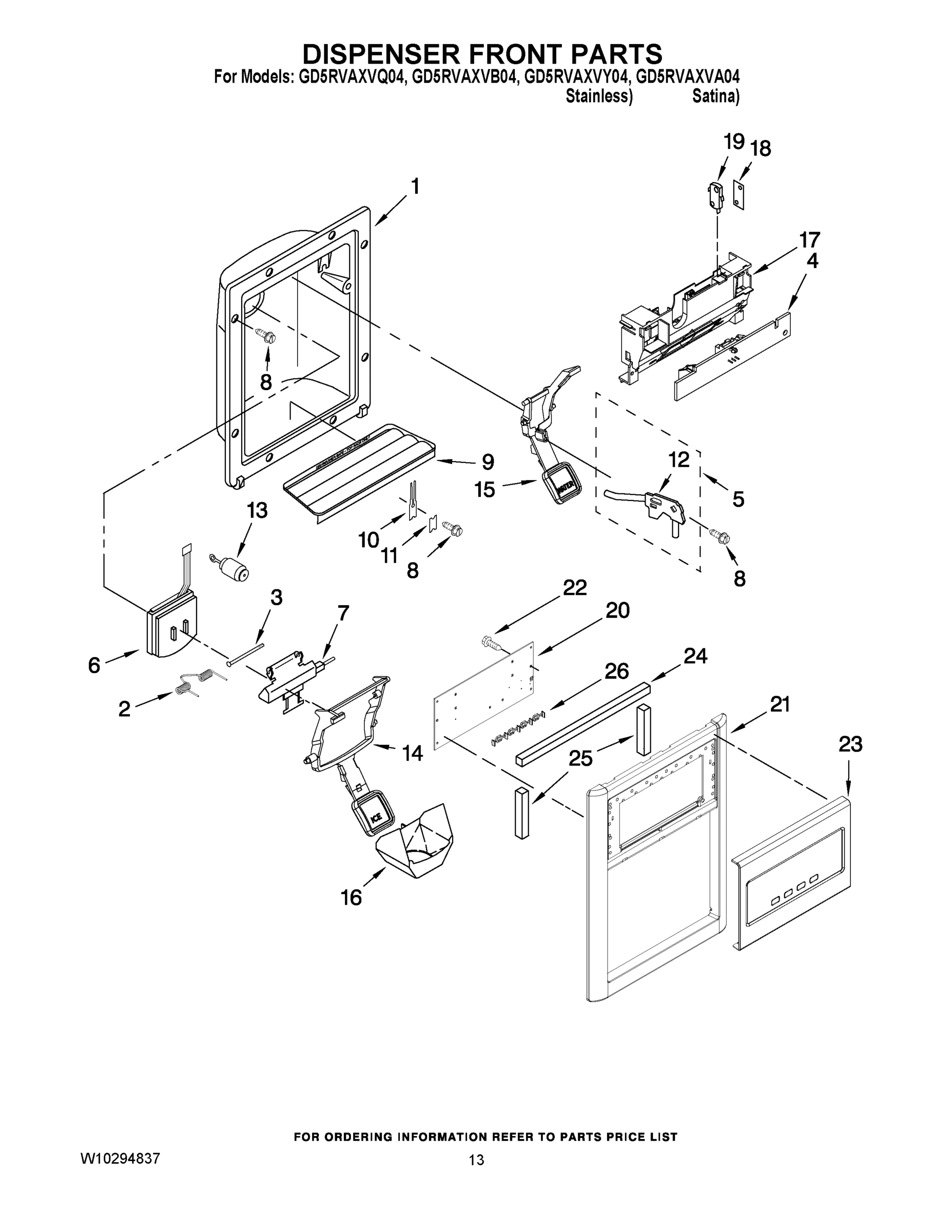 08 - DISPENSER FRONT PARTS