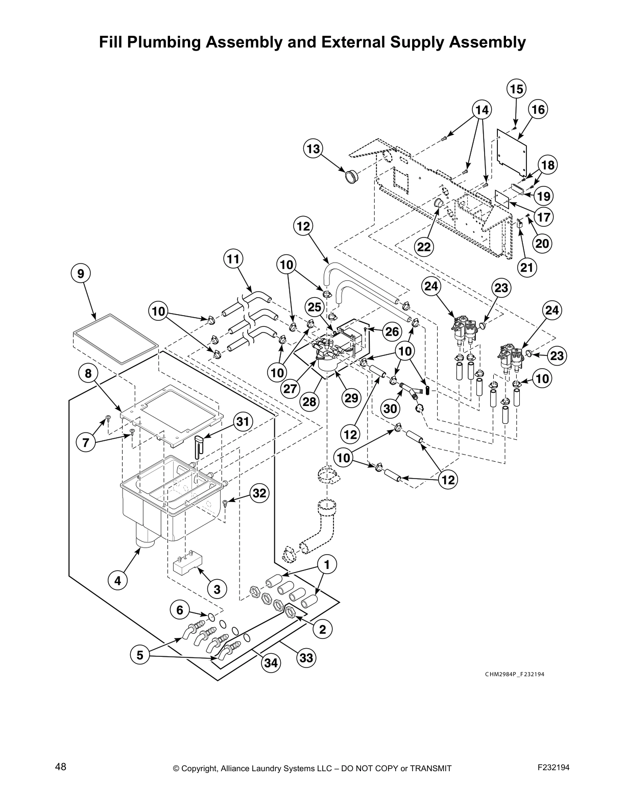 Fill Plumbing Assembly and External Supply Assembly