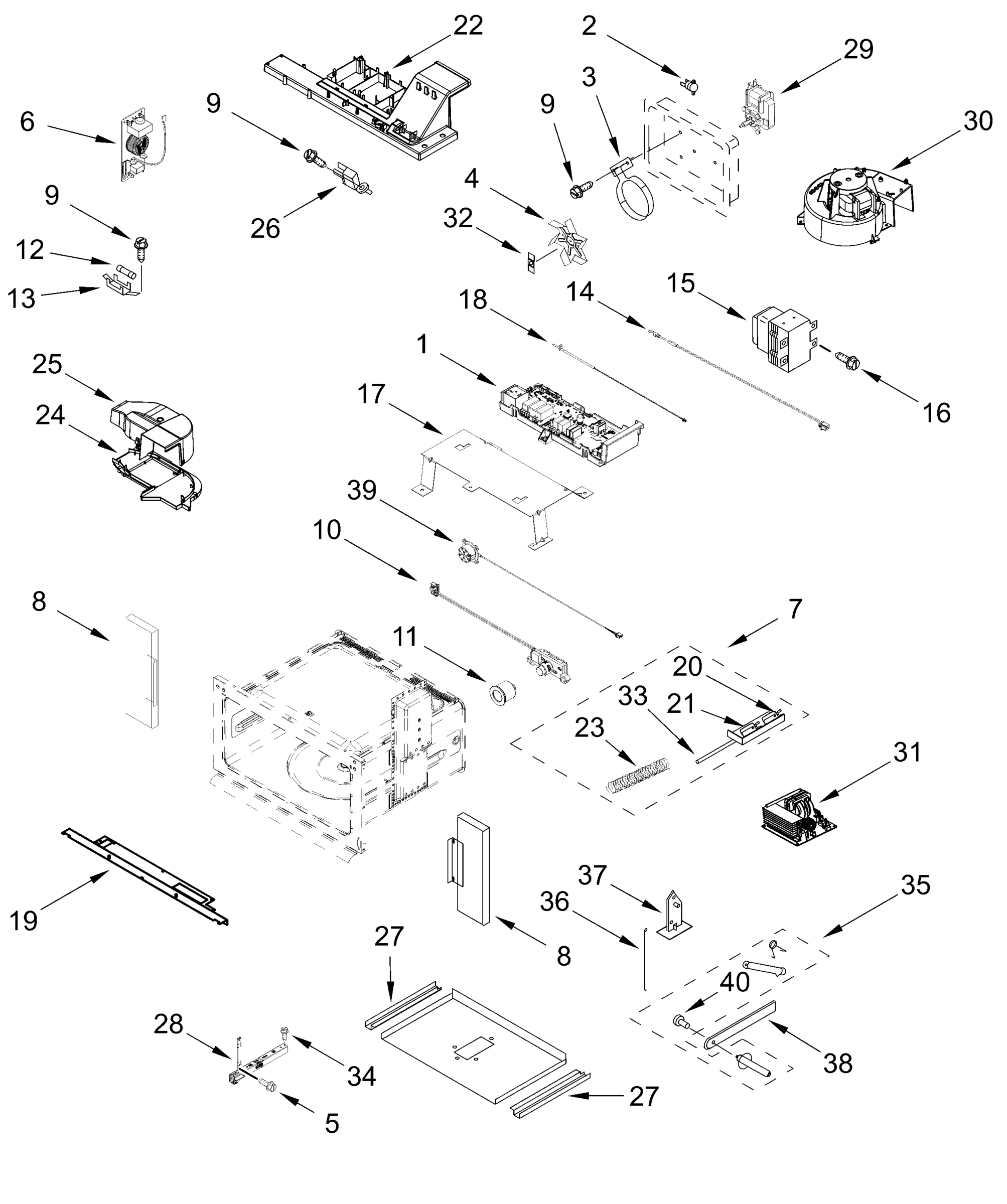 CABINET AND STIRRER PARTS