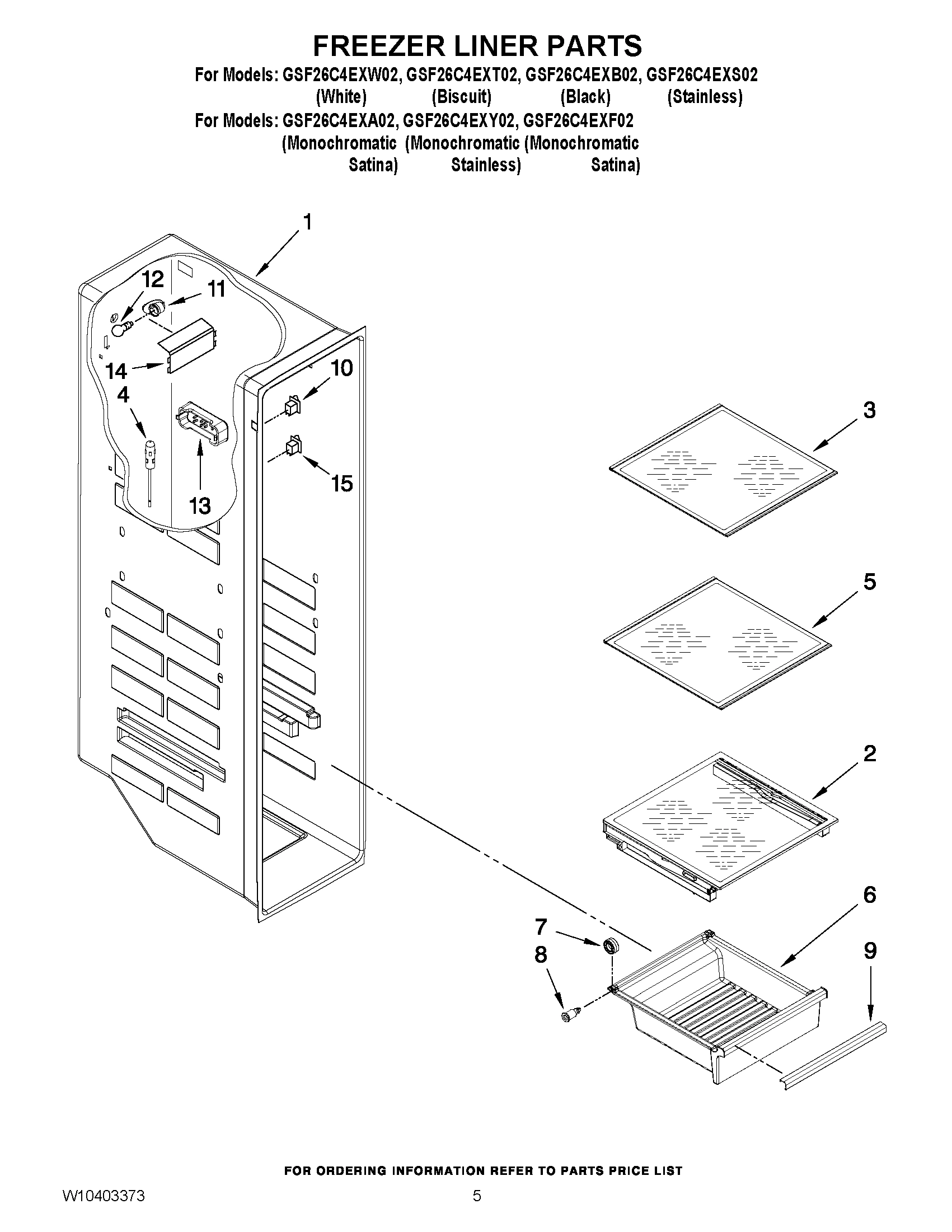 04 - FREEZER LINER PARTS
