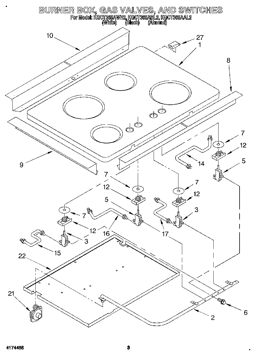 03 - BURNER BOX, GAS VALVES, AND SWITCHES