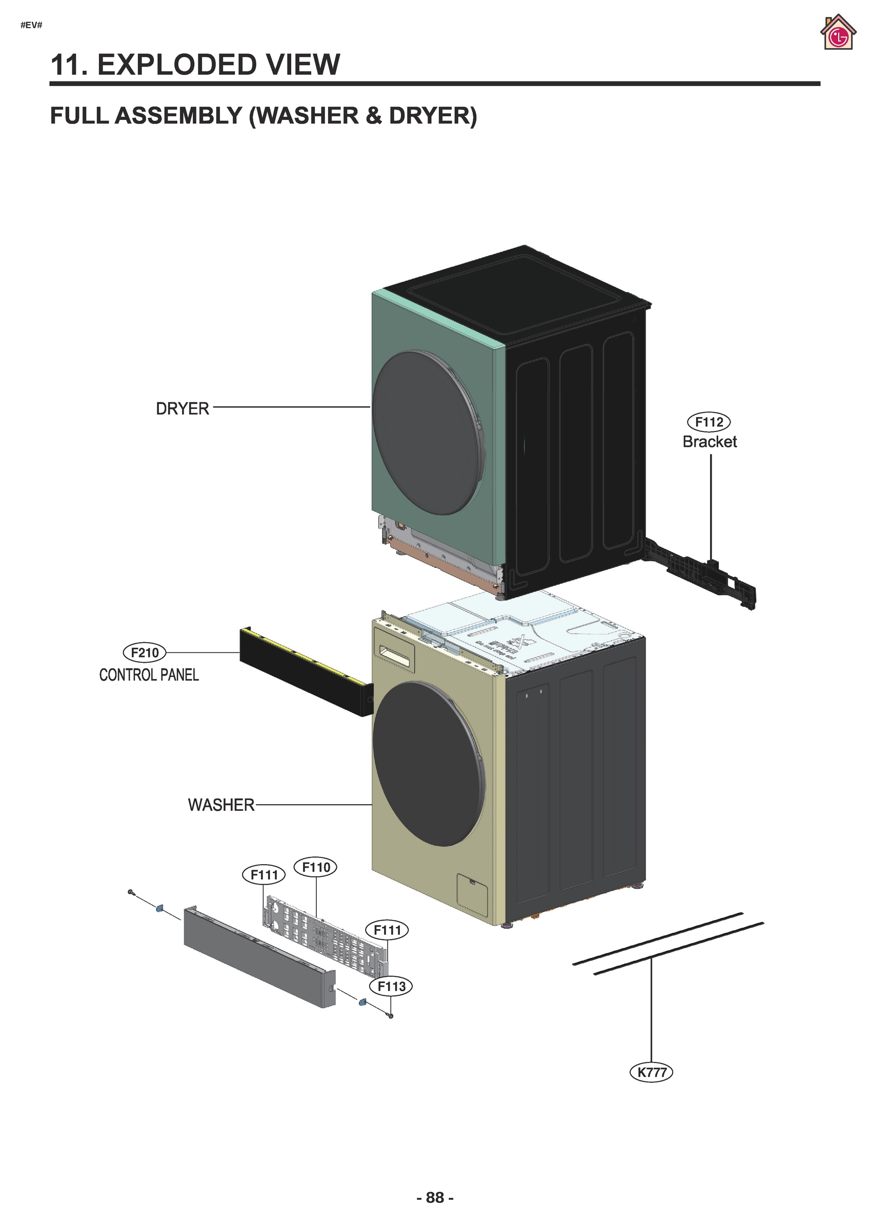 FULL ASSEMBLY (WASHER & DRYER)