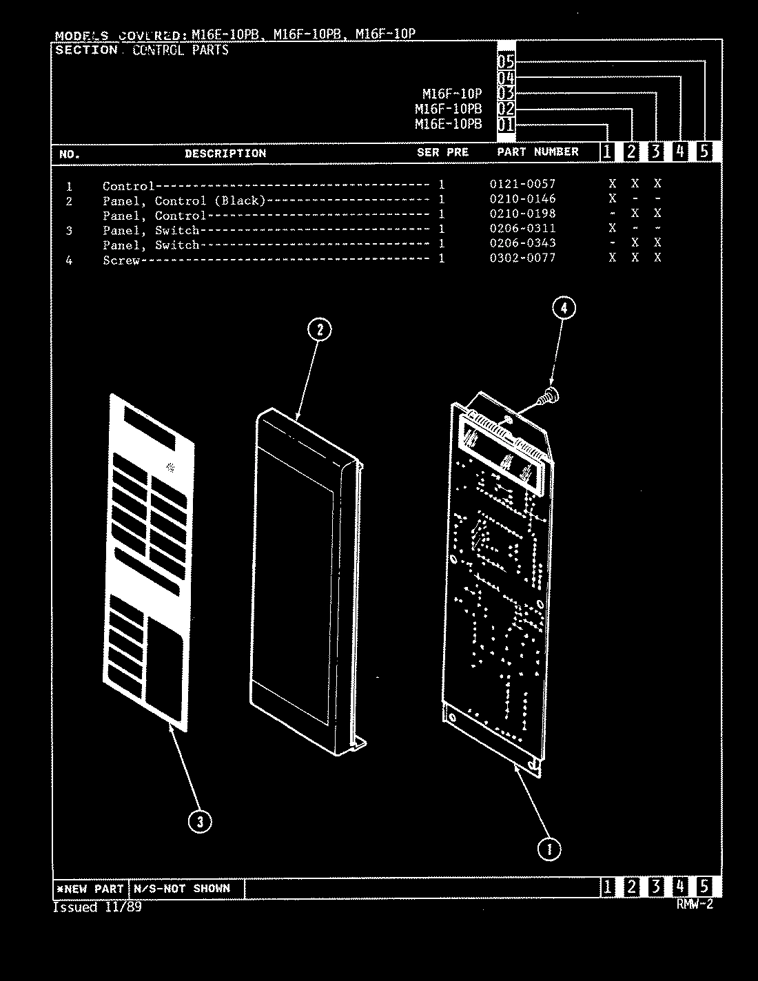 02 - CONTROL PANEL (M16E-10PB, M16F-10P &PB)