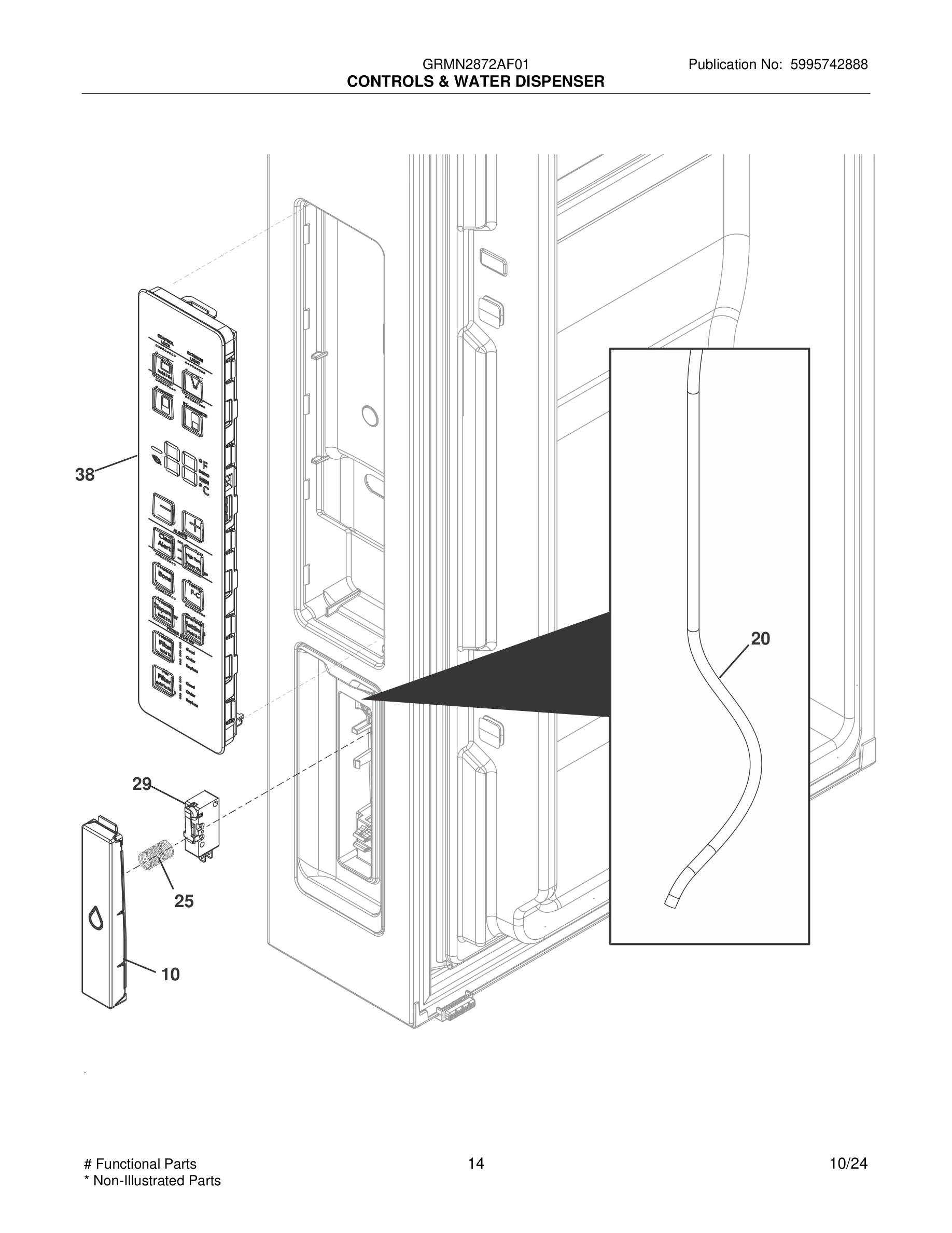 15 - CONTROLS & WATER DISPENSER