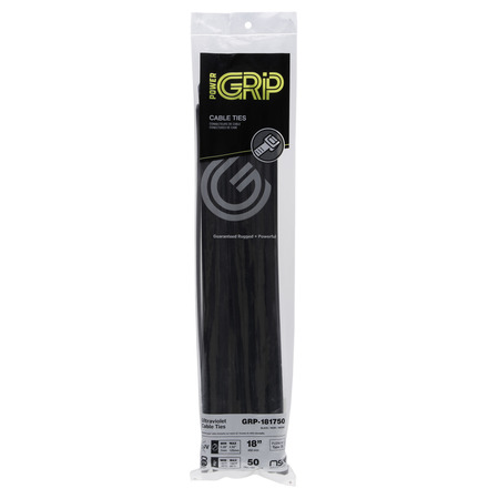 PowerGRP Cable Tie Black 18" 175lb (50PK)