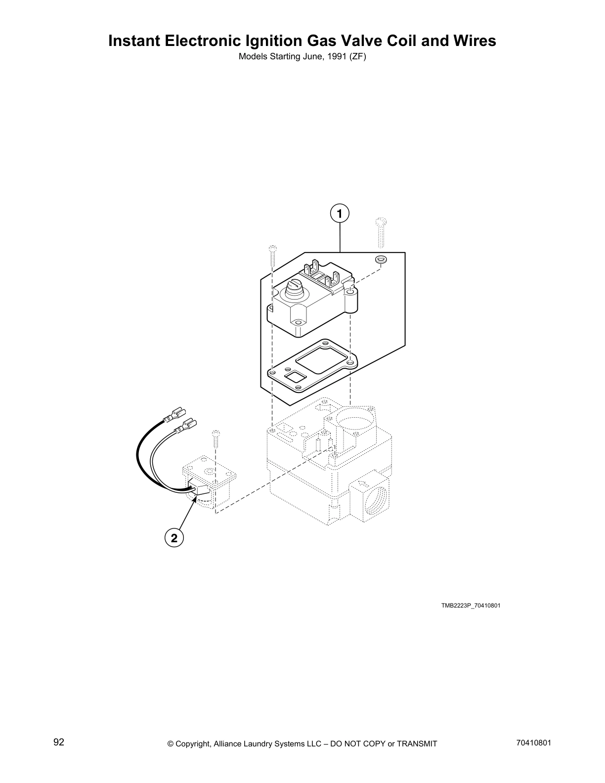Instant Electronic Ignition Gas Valve Coil and Wires