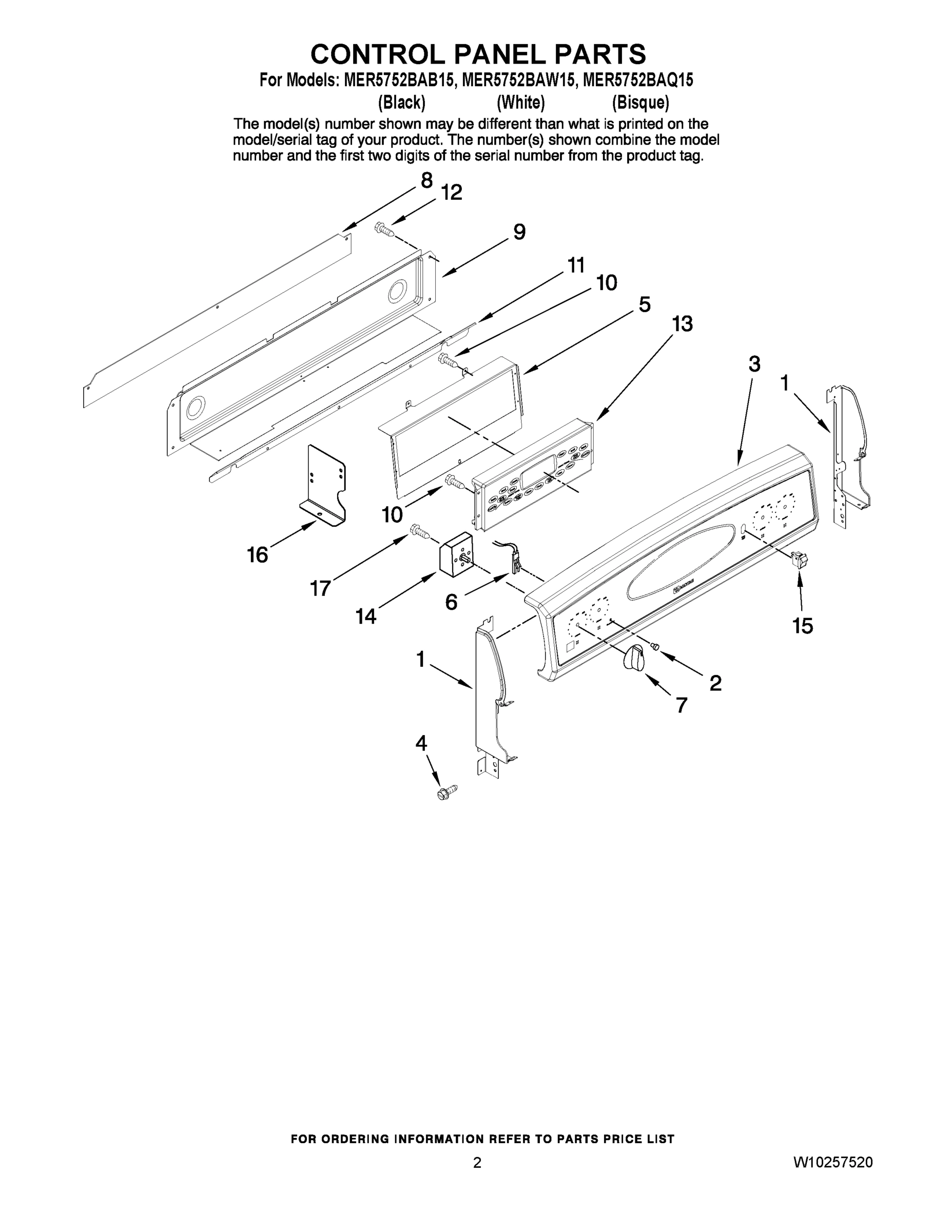 02 - CONTROL PANEL PARTS