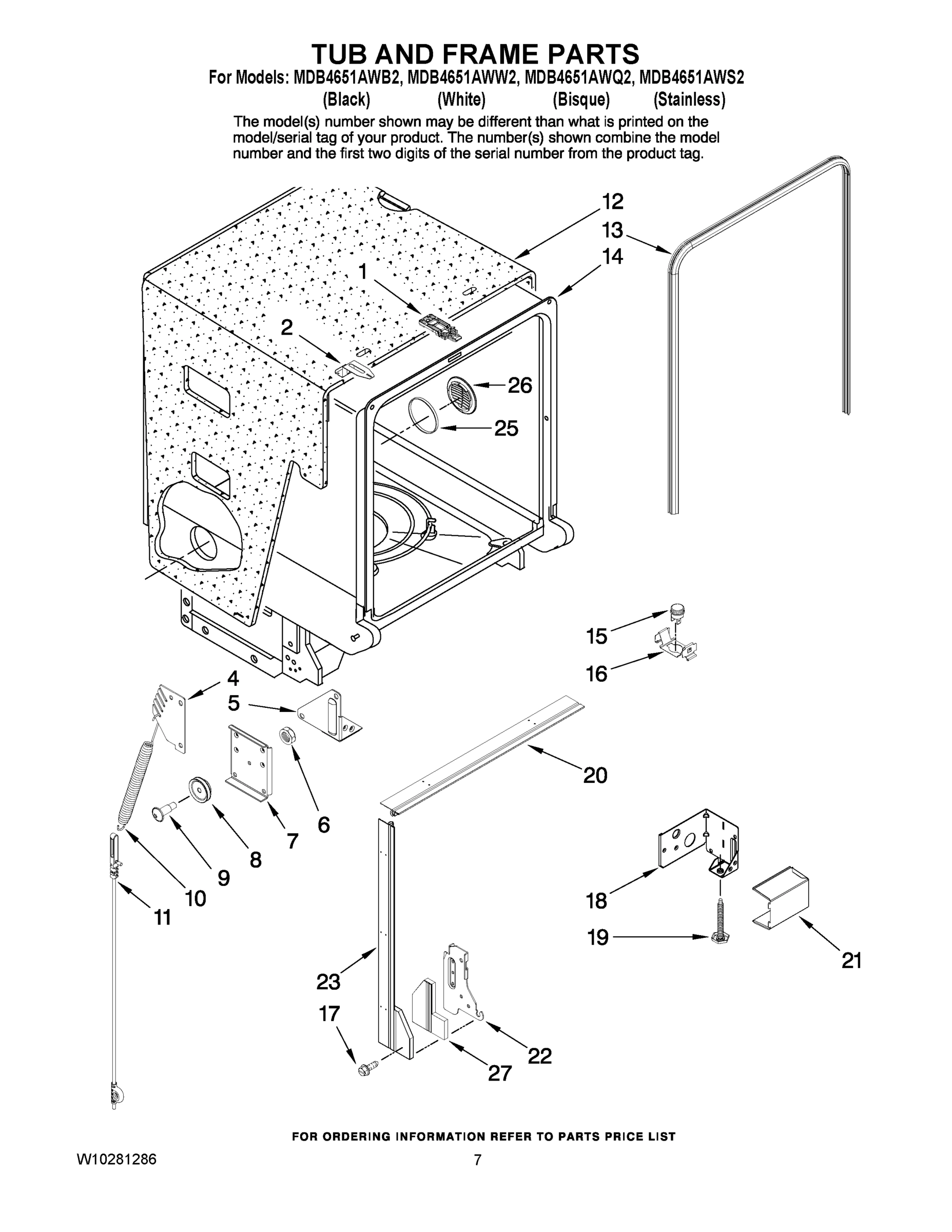 07 - TUB AND FRAME PARTS