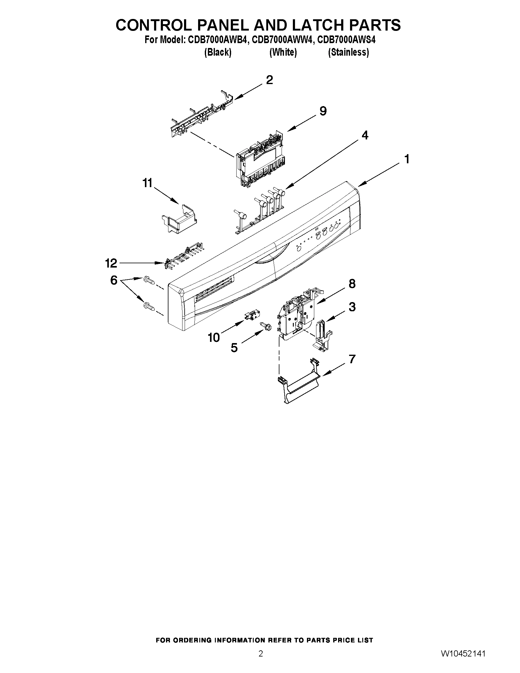 02 - CONTROL PANEL AND LATCH PARTS