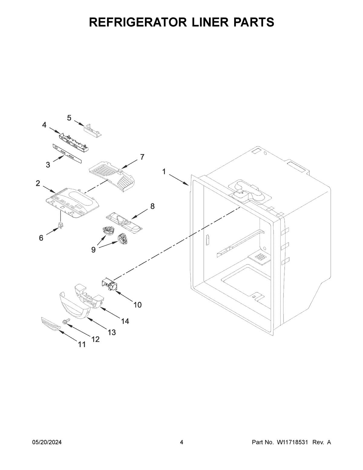 03 - REFRIGERATOR LINER PARTS