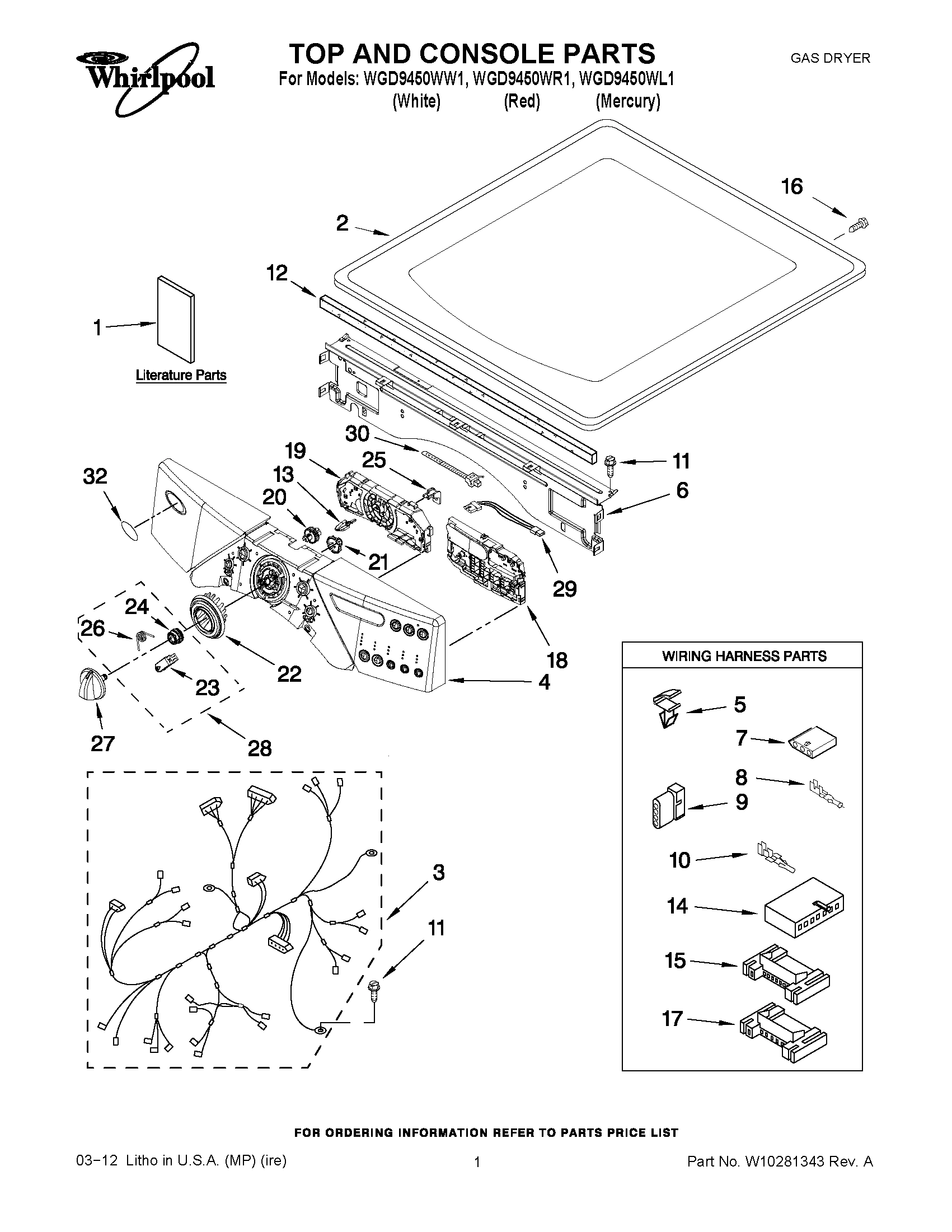 01 - TOP AND CONSOLE PARTS