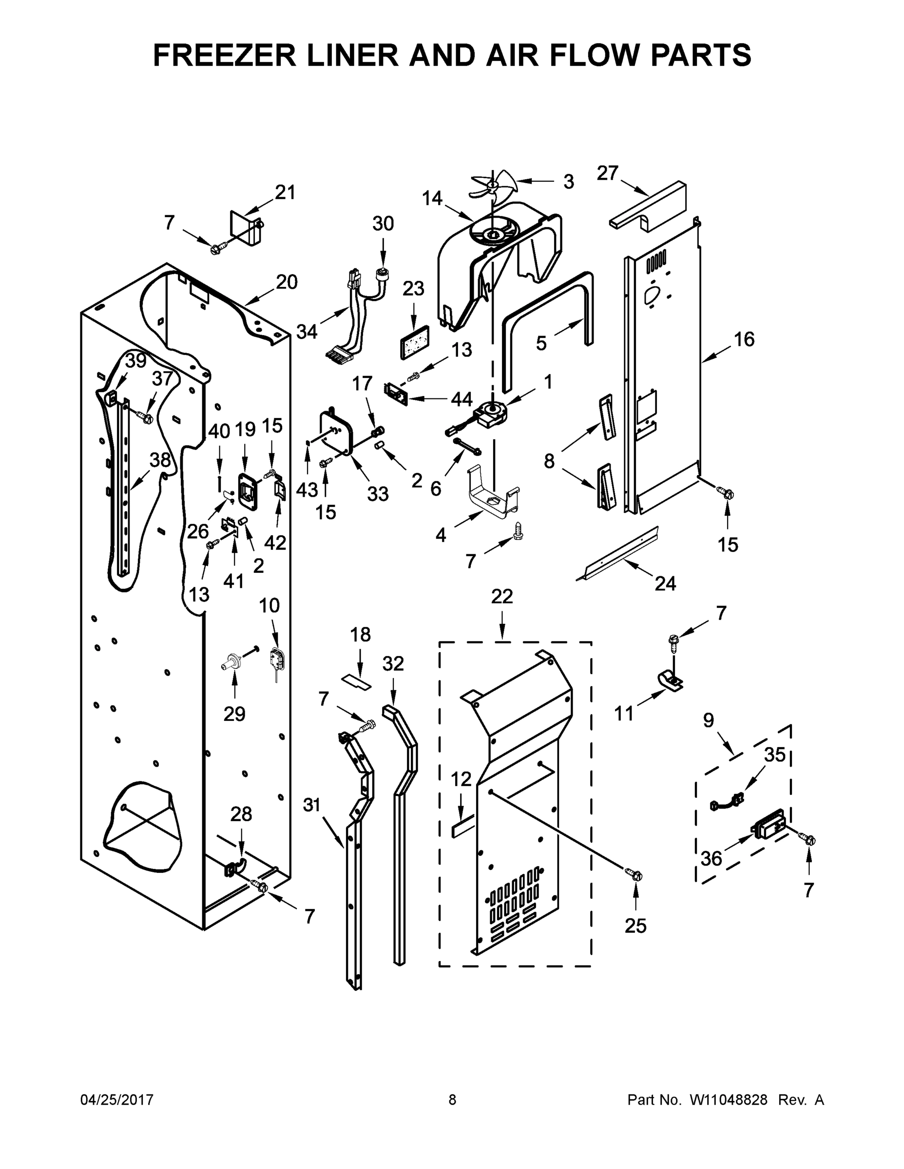 05 - FREEZER LINER AND AIR FLOW PARTS