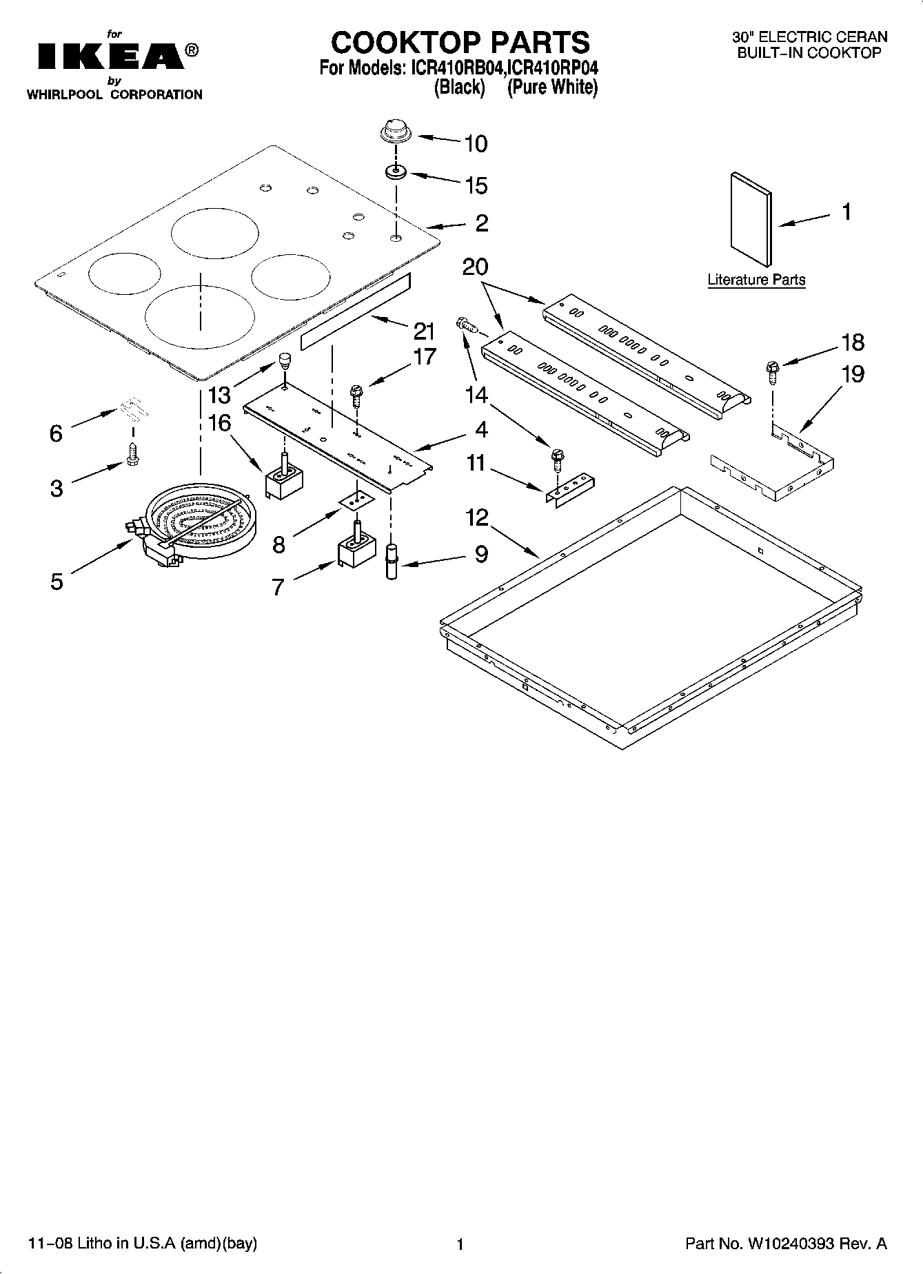 01 - COOKTOP PARTS, OPTIONAL PARTS (NOT INCLUDED)