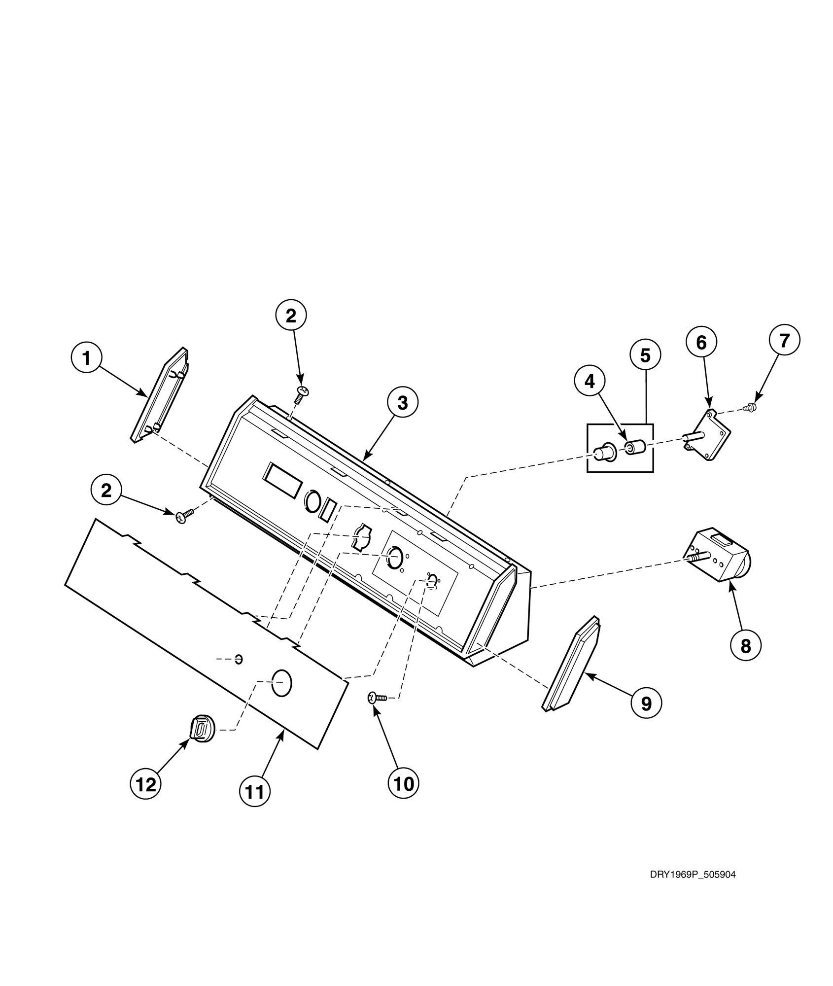 Graphic Panel, Control Hood and Controls (Drawing 6 of 7)