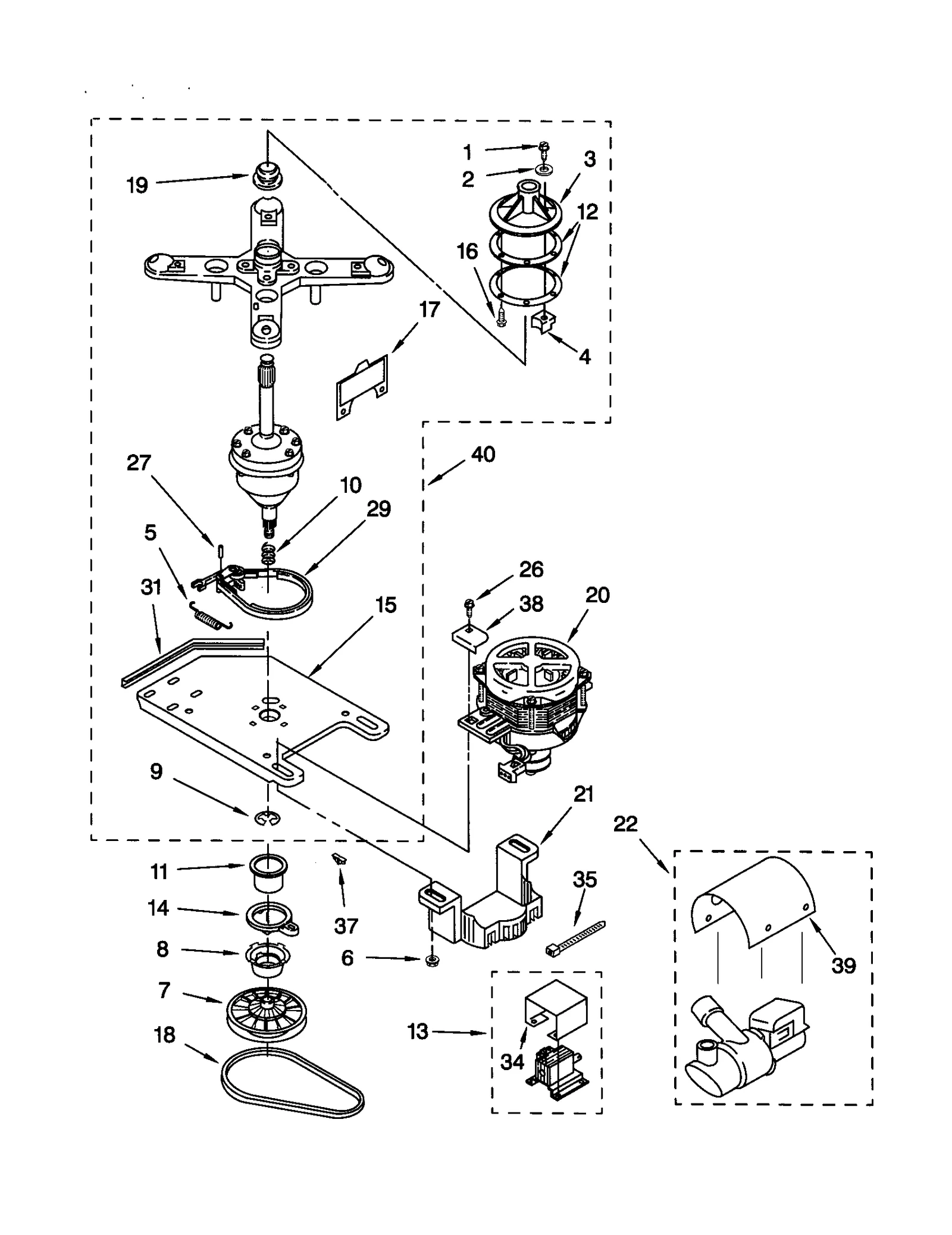 TRANSMISSION, MOTOR, AND PUMP