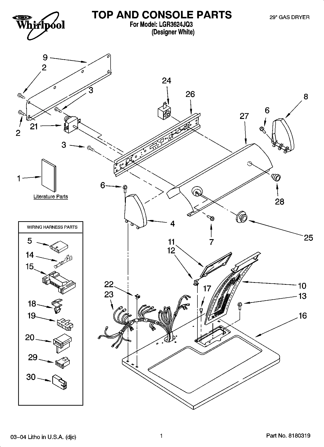 01 - TOP AND CONSOLE PARTS