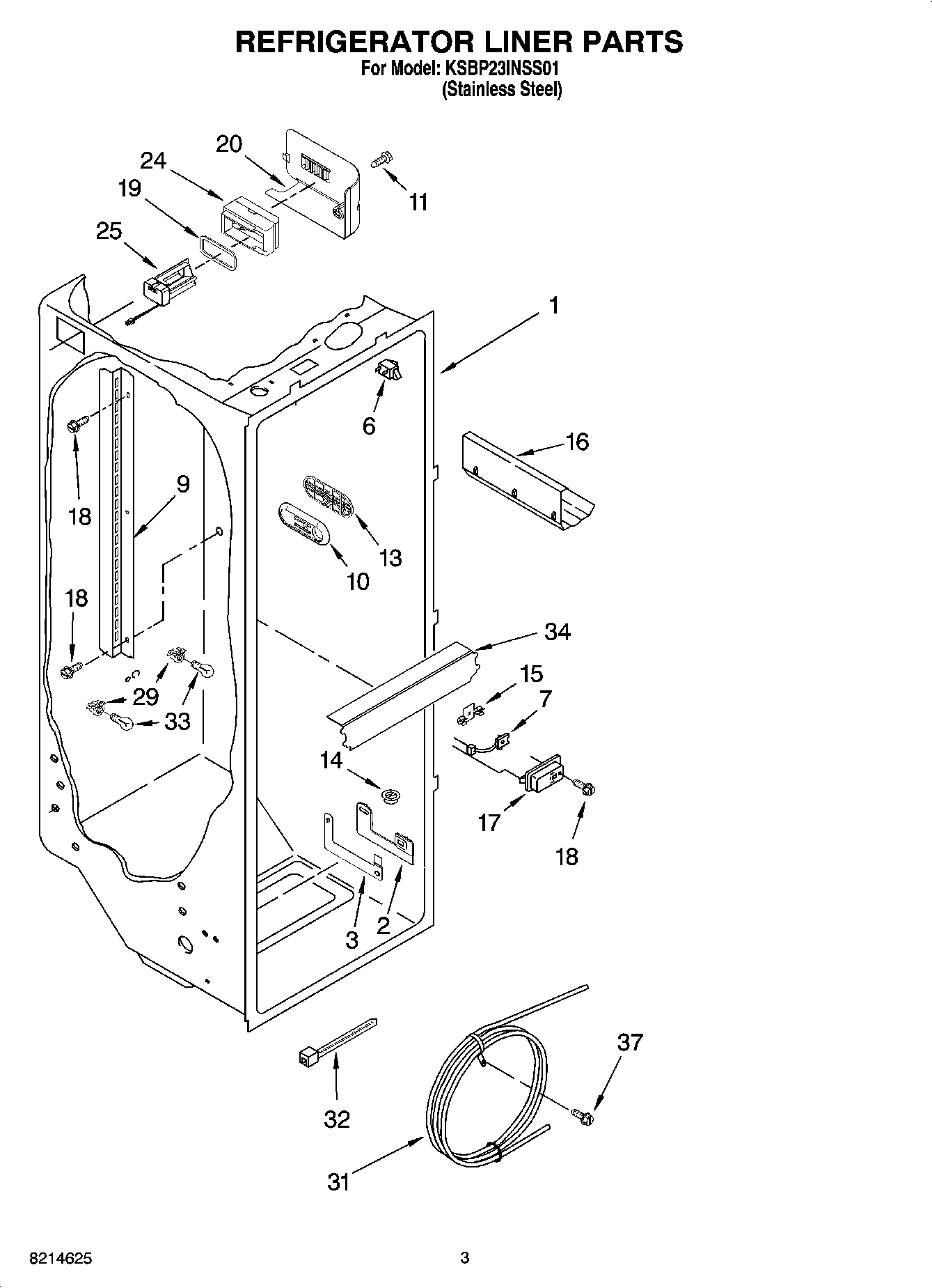 02 - REFRIGERATOR LINER PARTS