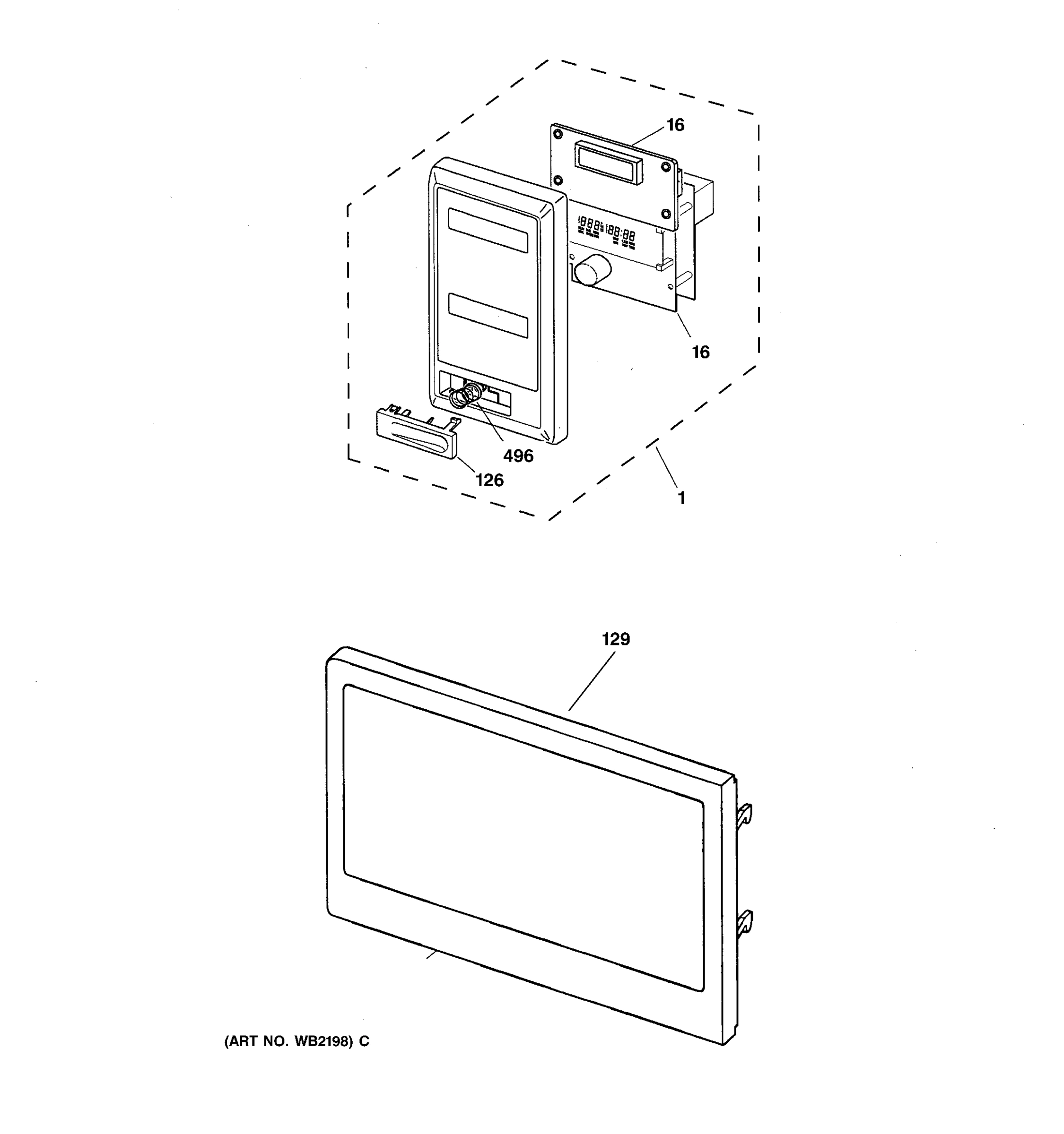 MICROWAVE CONTROL PANEL & DOOR