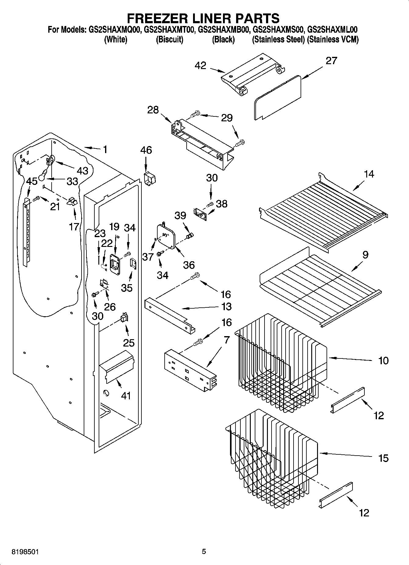 04 - FREEZER LINER PARTS