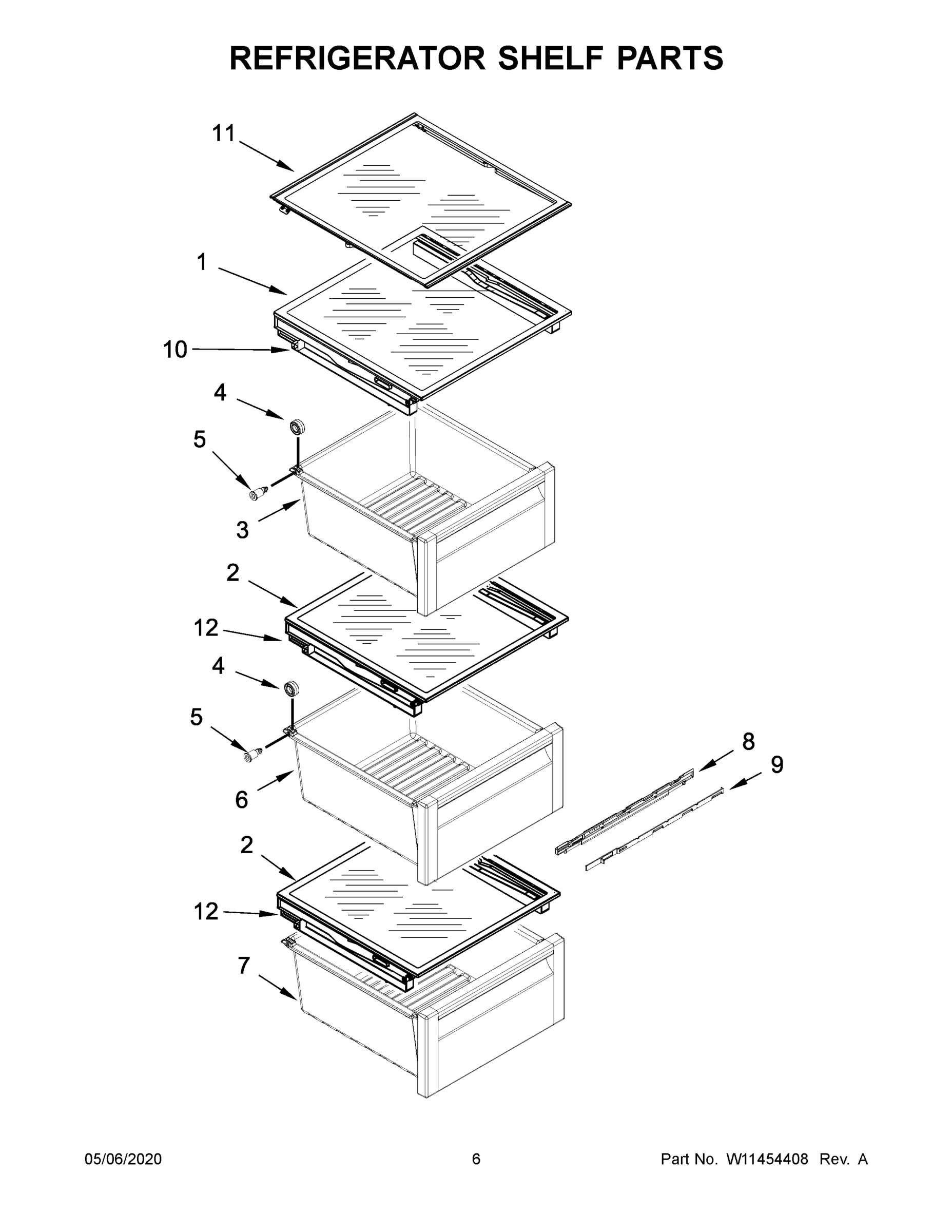 04 - REFRIGERATOR SHELF PARTS