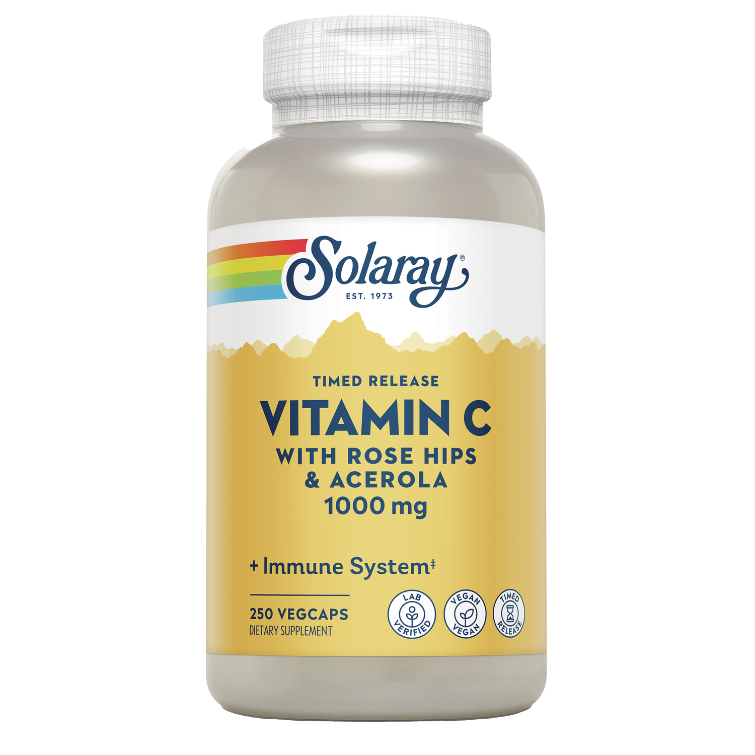 Solaray Timed Release Vitamin C with Rose Hips & Acerola | 1000 mg | 250 Veg Caps
