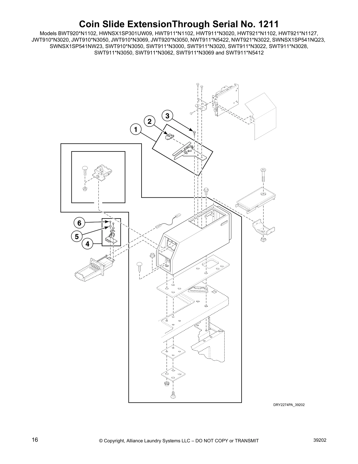 Coin Slide ExtensionThrough Serial No. 1211