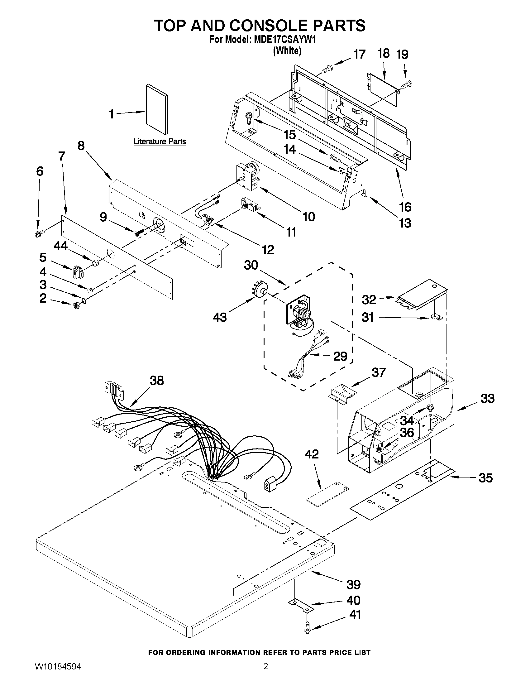 01 - TOP AND CONSOLE PARTS