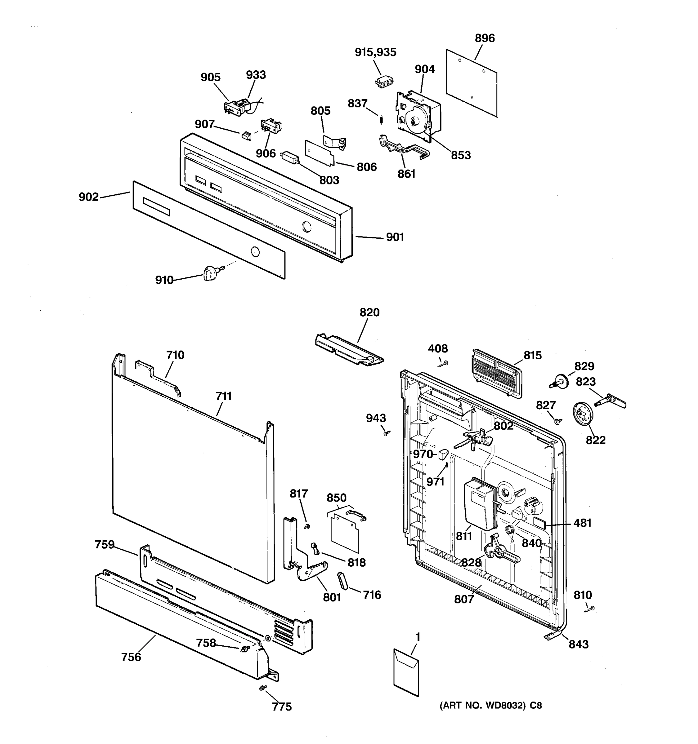 ESCUTCHEON & DOOR ASSEMBLY