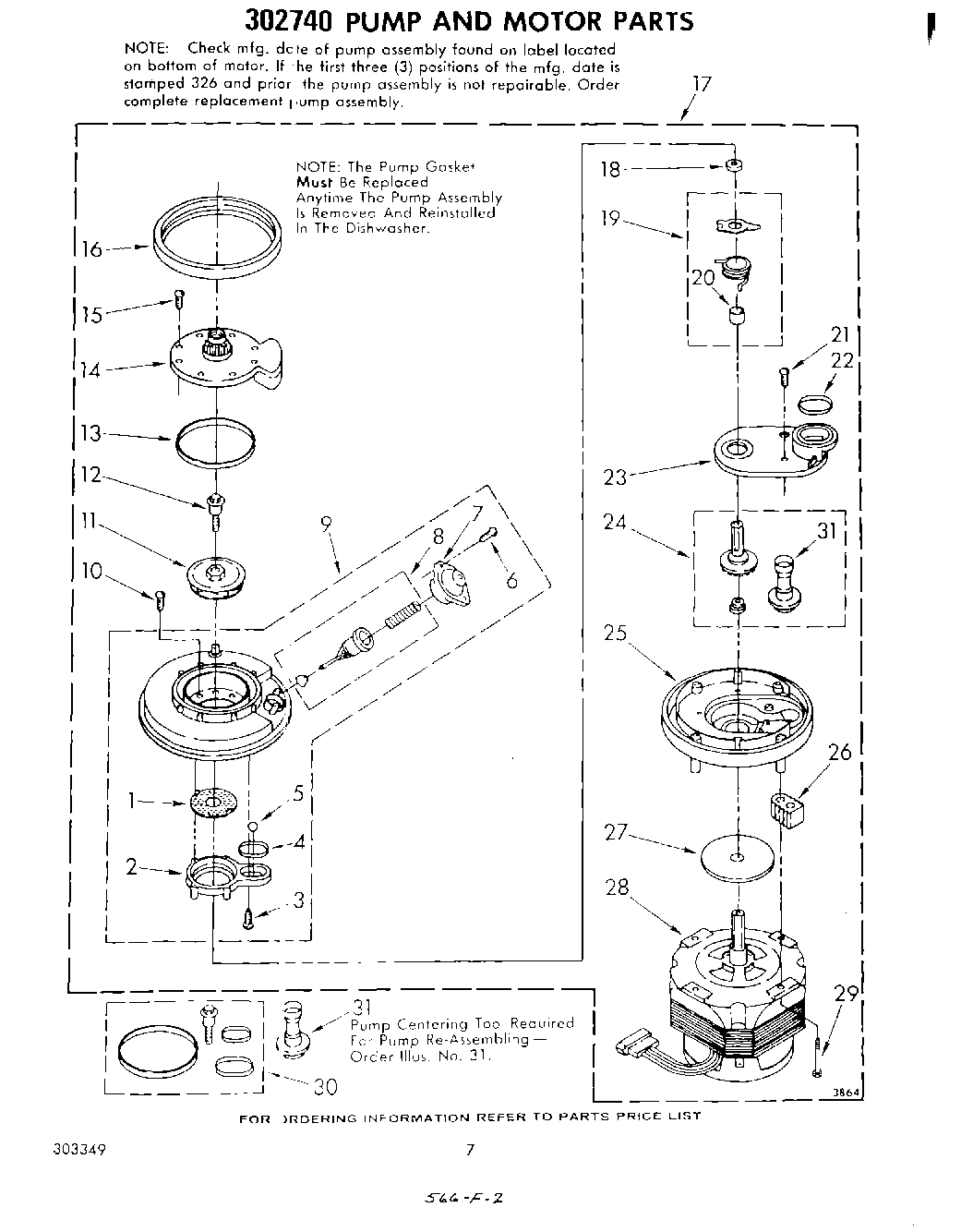 05 - 302740 PUMP AND MOTOR