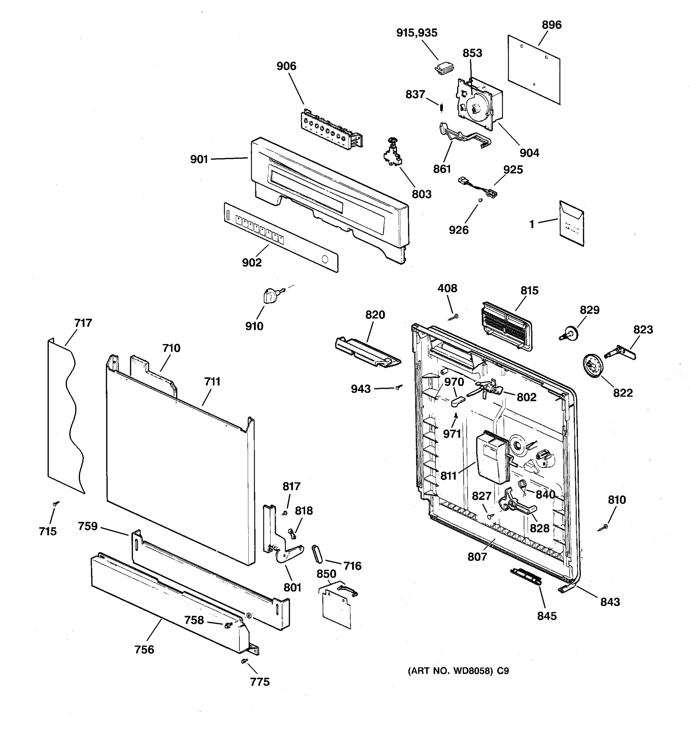 ESCUTCHEON & DOOR ASSEMBLY