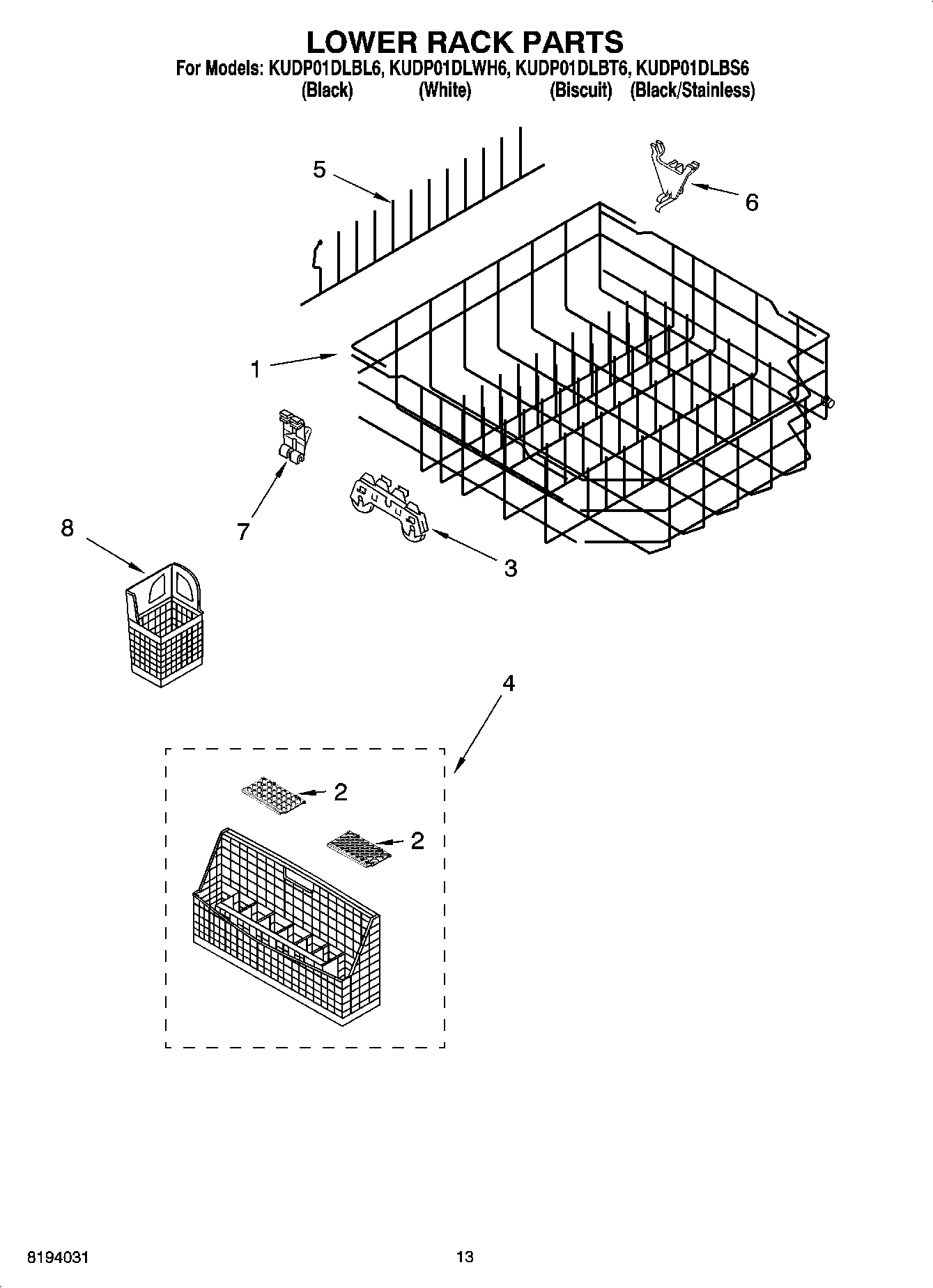 10 - LOWER RACK PARTS
