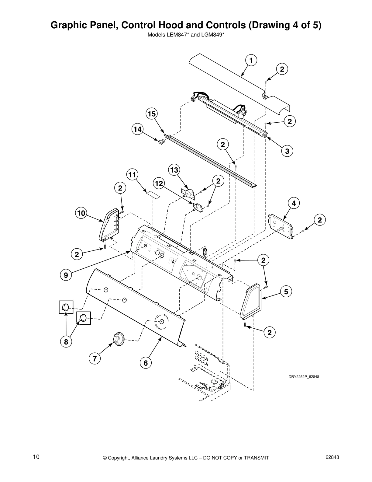 Graphic Panel, Control Hood and Controls (Drawing 4 of 5)
