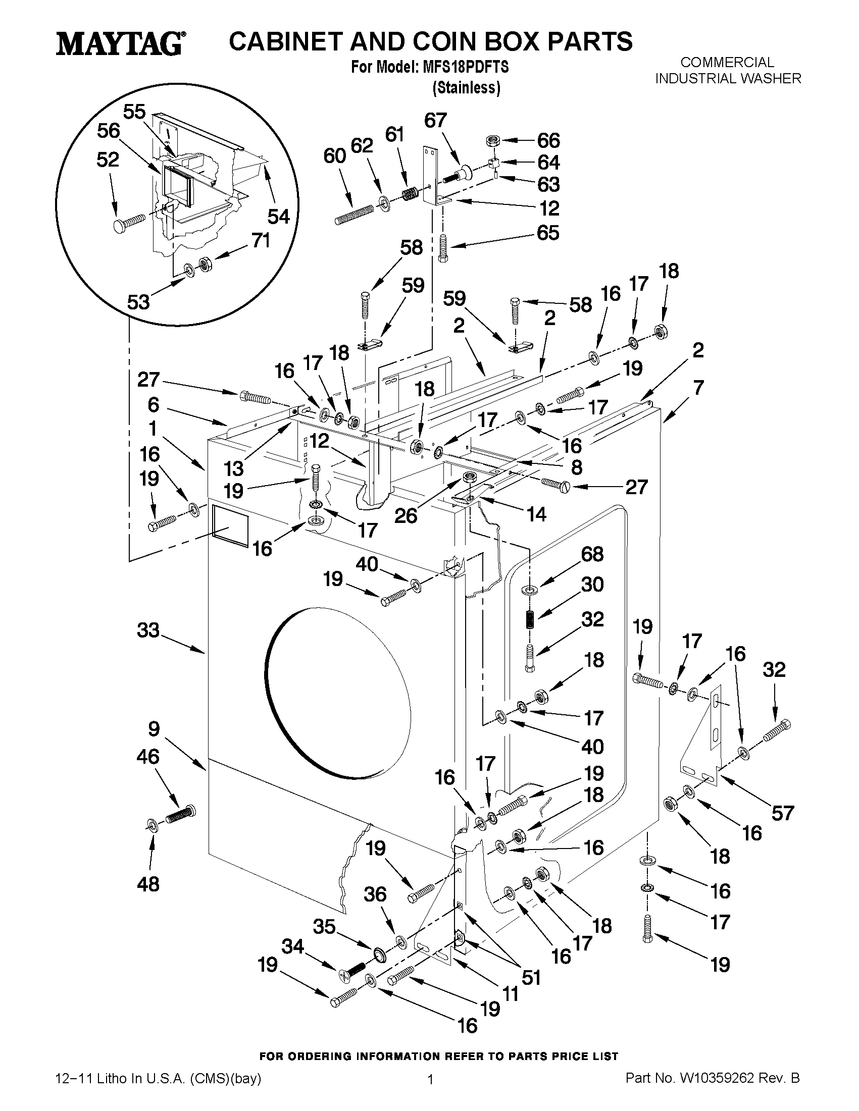 01 - CABINET AND COIN BOX PARTS