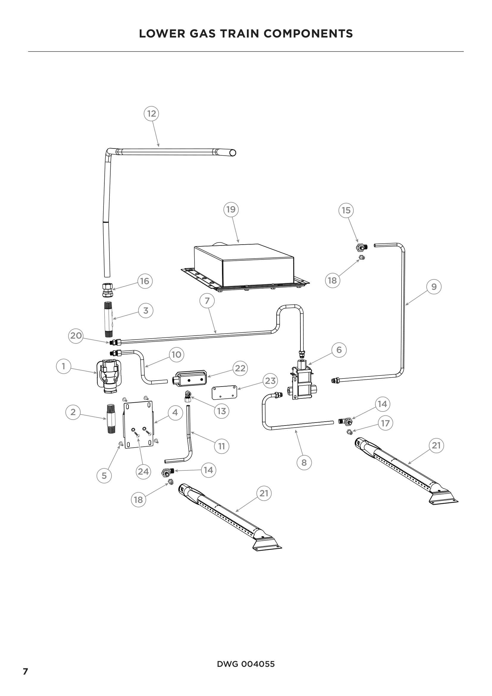 LOWER GAS TRAIN COMPONENTS