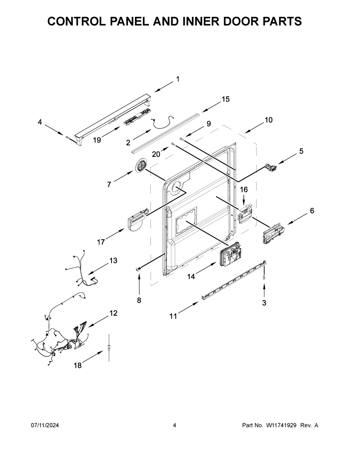 03 - CONTROL PANEL AND INNER DOOR PARTS