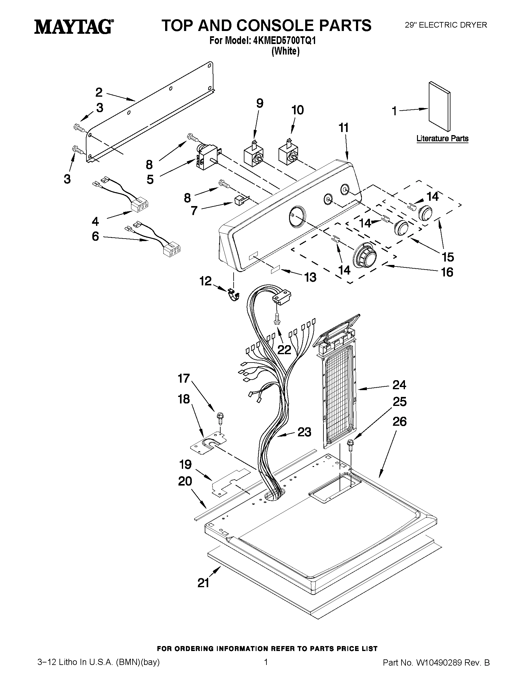 01 - TOP AND CONSOLE PARTS