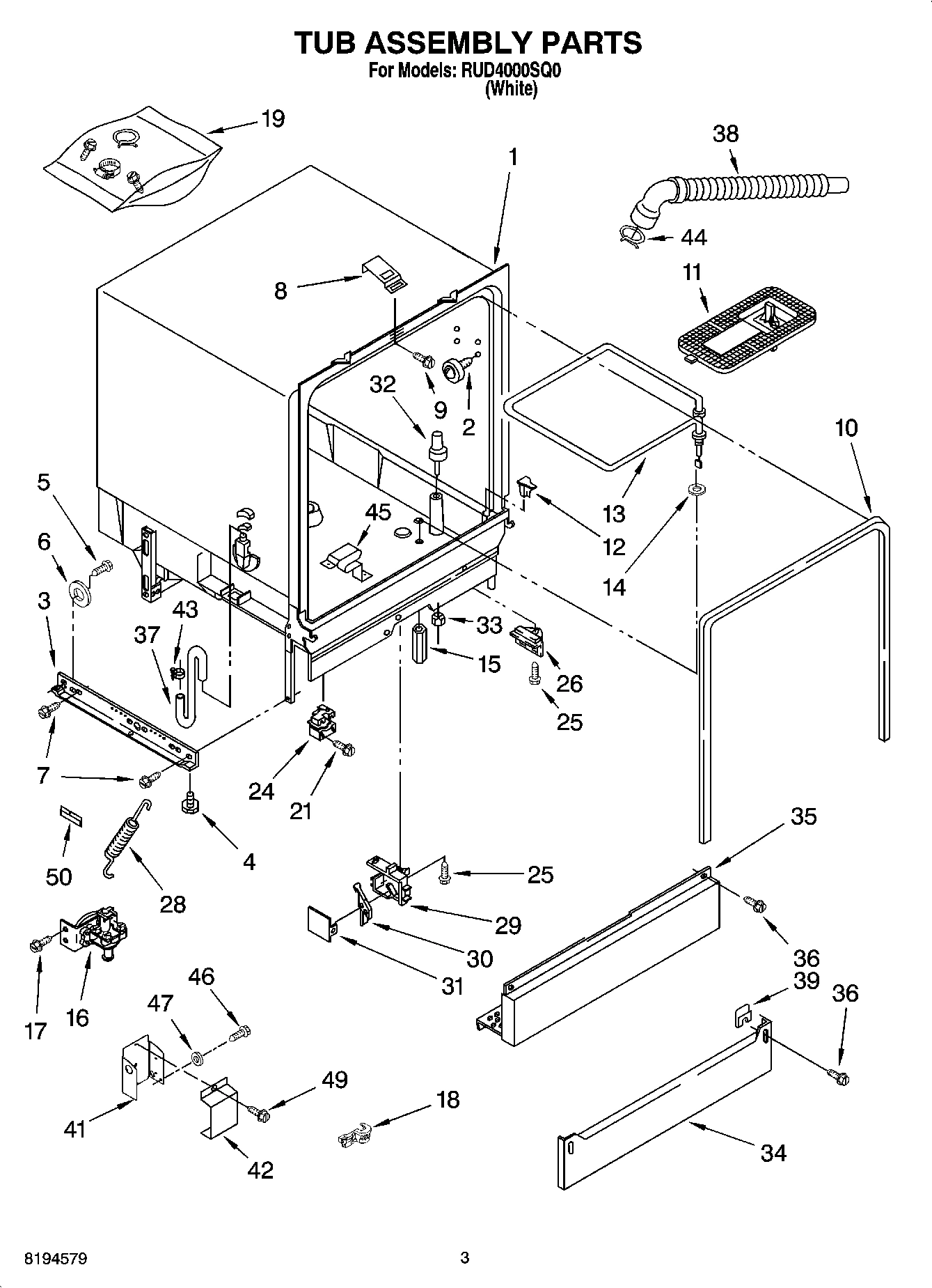 03 - TUB ASSEMBLY PARTS