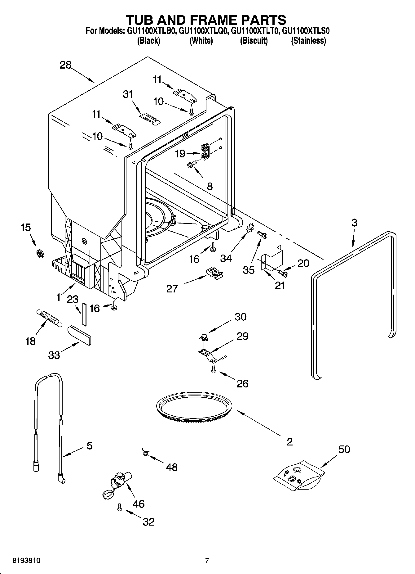 07 - TUB AND FRAME PARTS
