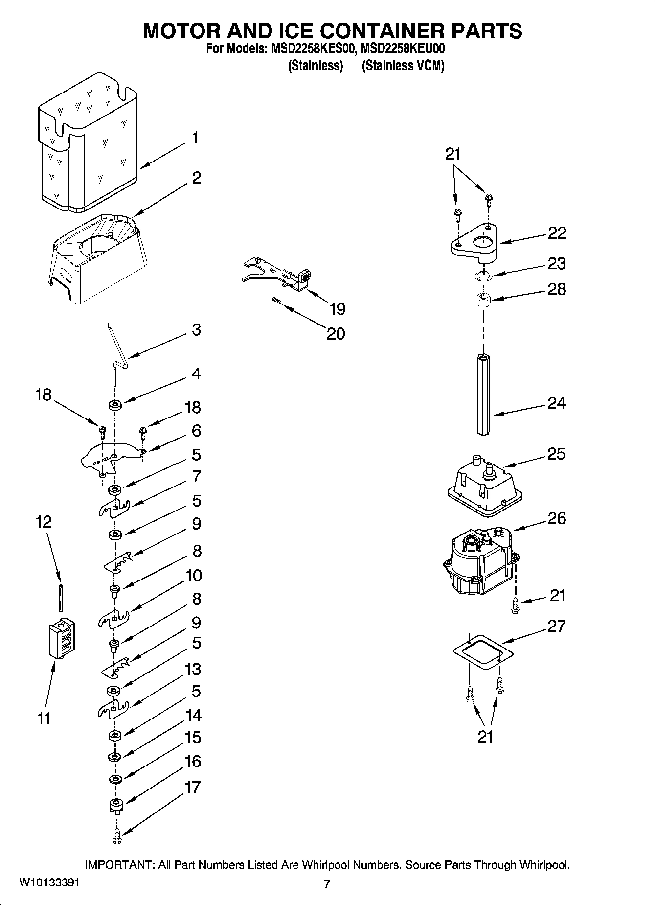 05 - MOTOR AND ICE CONTAINER PARTS