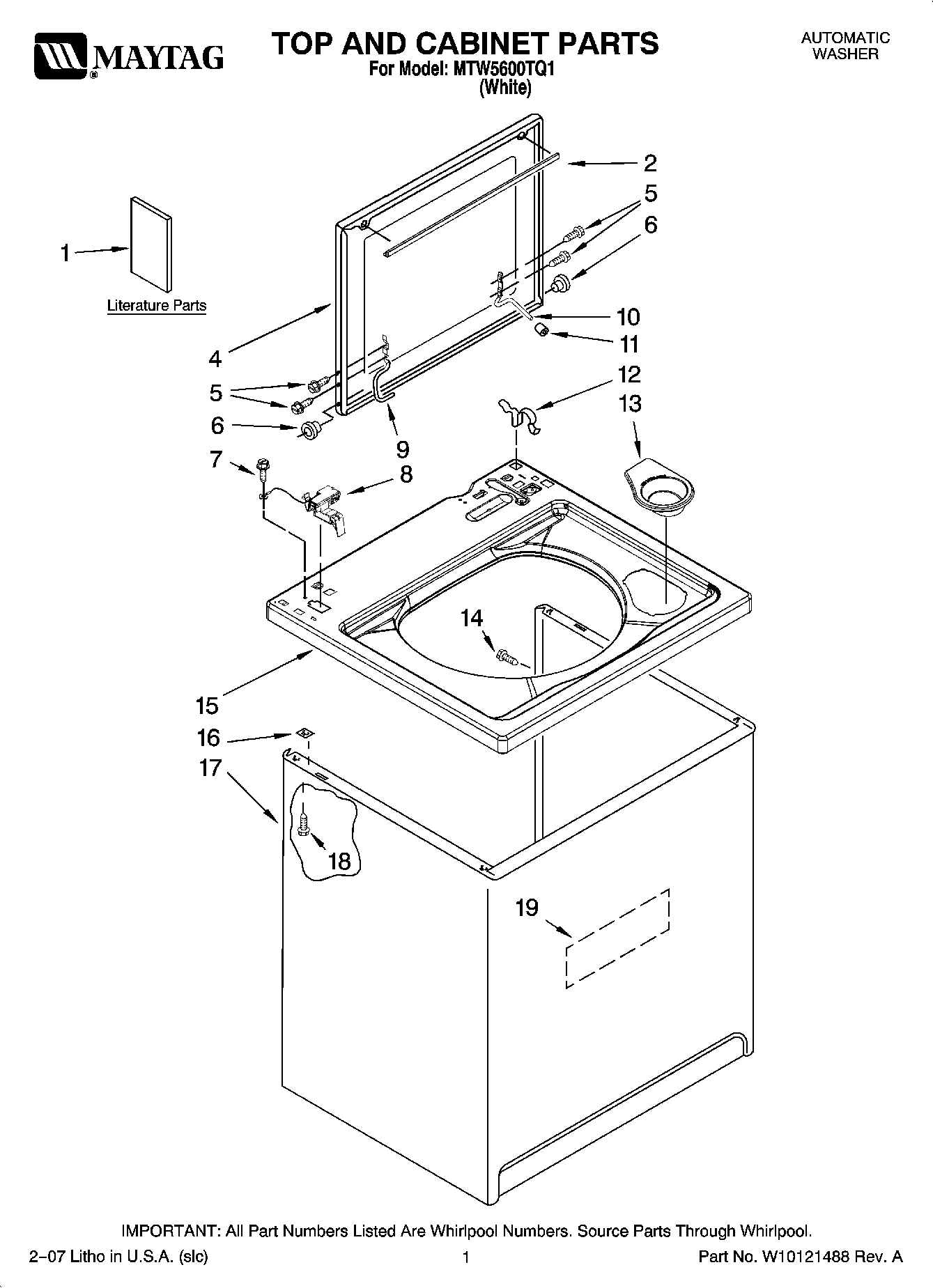 01 - TOP AND CABINET PARTS