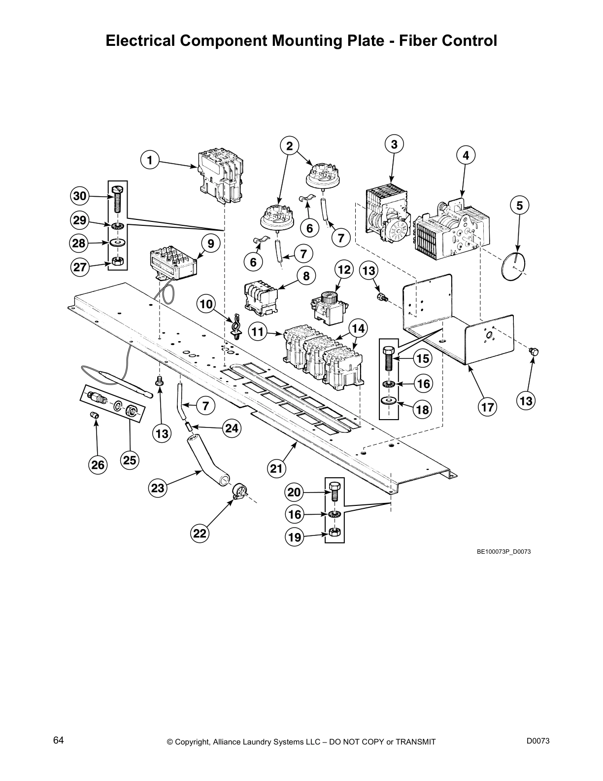 Electrical Component Mounting Plate - Fiber Control