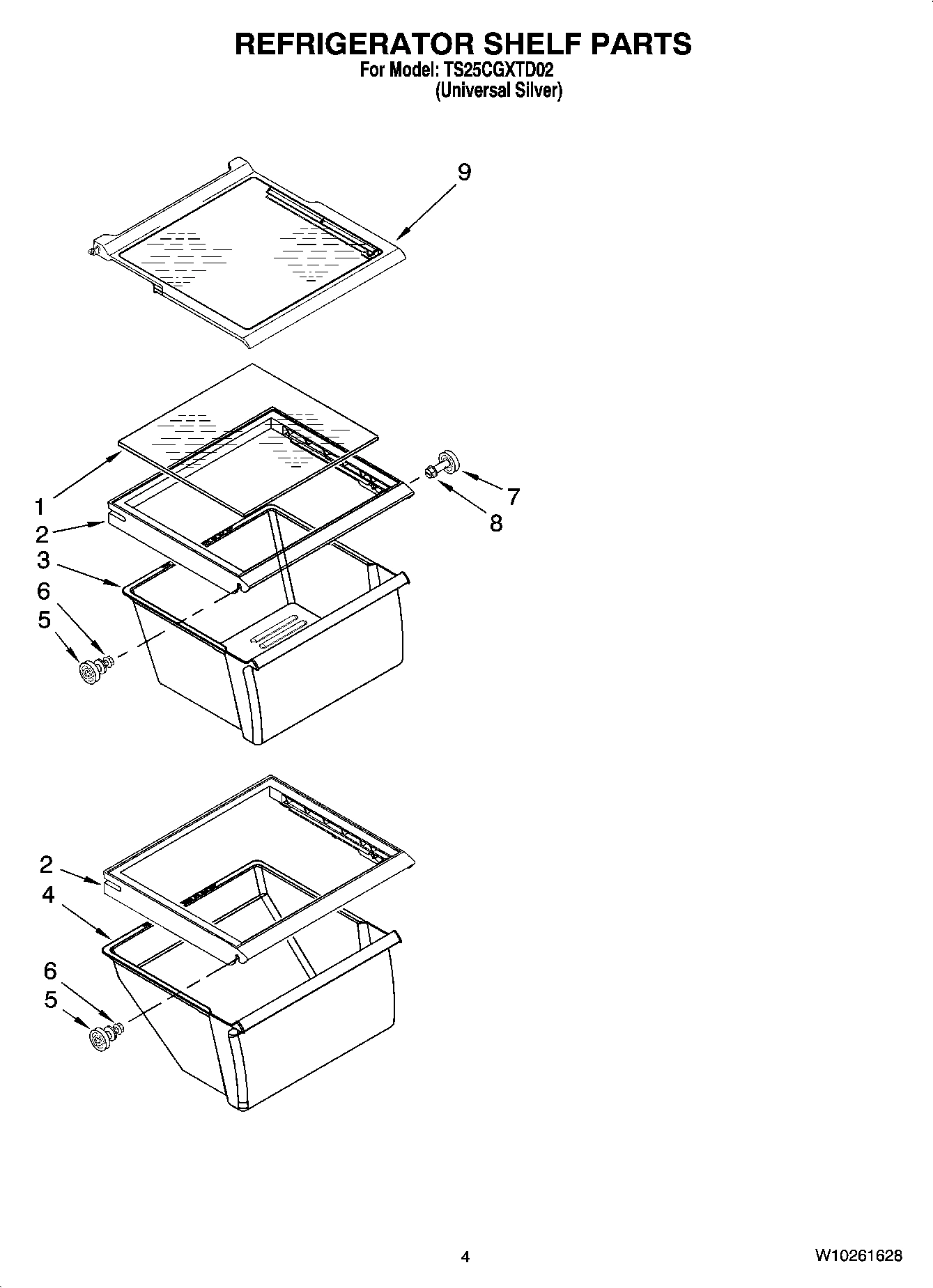 03 - REFRIGERATOR SHELF PARTS